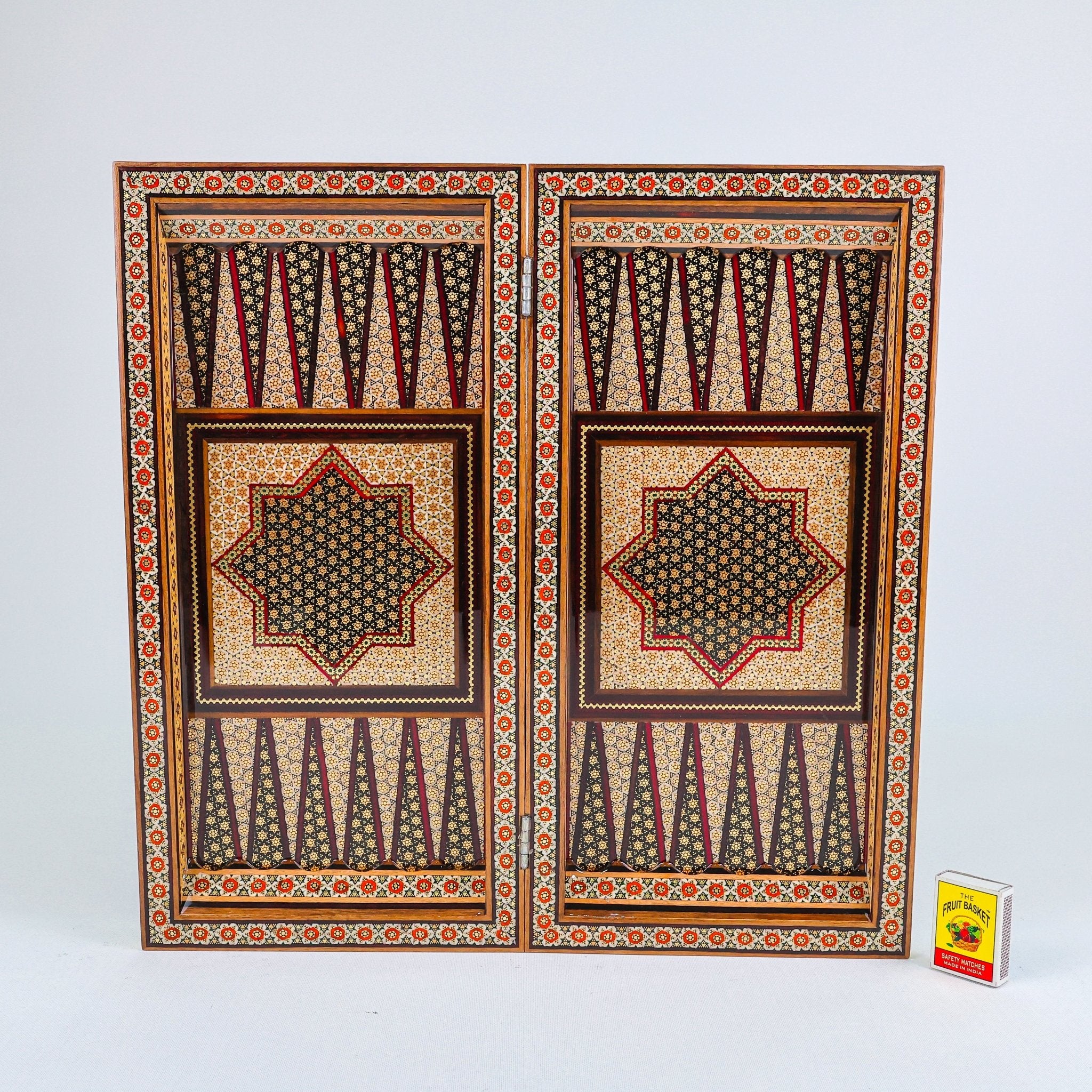 Backgammon & Chess Board – Full Wire Khatam – Premium Quality – Size 40 cm - Design 1 - Meraas Gallery