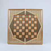 Backgammon & Chess Board – Full Wire Khatam – Premium Quality – Size 40 cm - Design 1 - Meraas Gallery