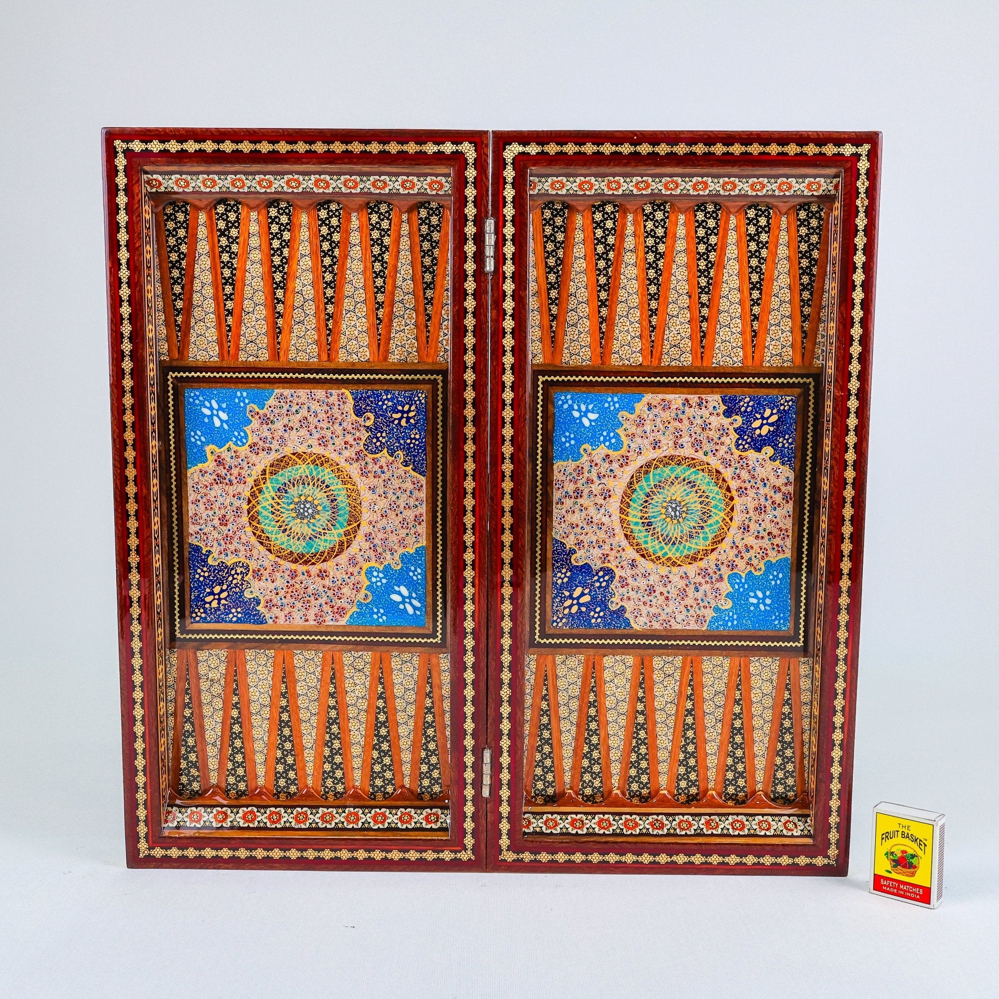 Backgammon & Chess Board – Full Wire Khatam – Premium Quality – Size 40 cm - Design 2 - Meraas Gallery