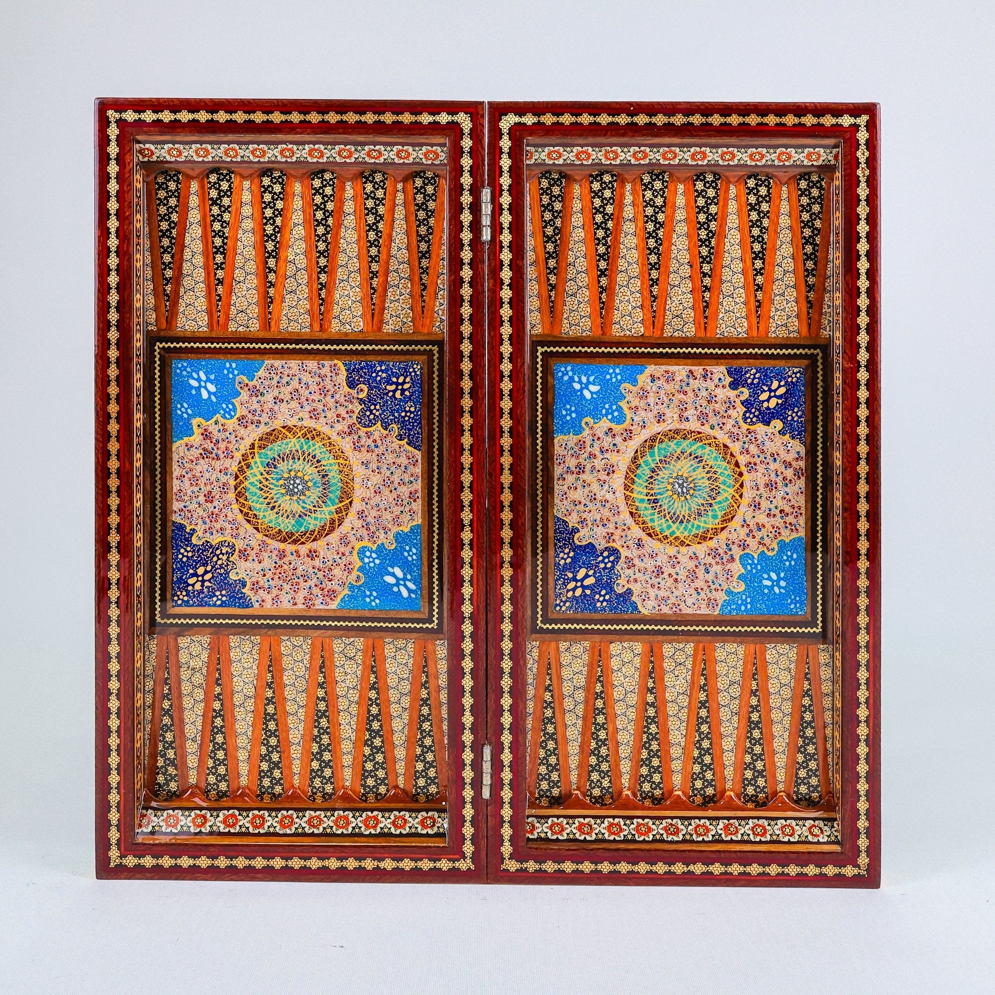 Backgammon & Chess Board – Full Wire Khatam – Premium Quality – Size 40 cm - Design 2 - Meraas Gallery