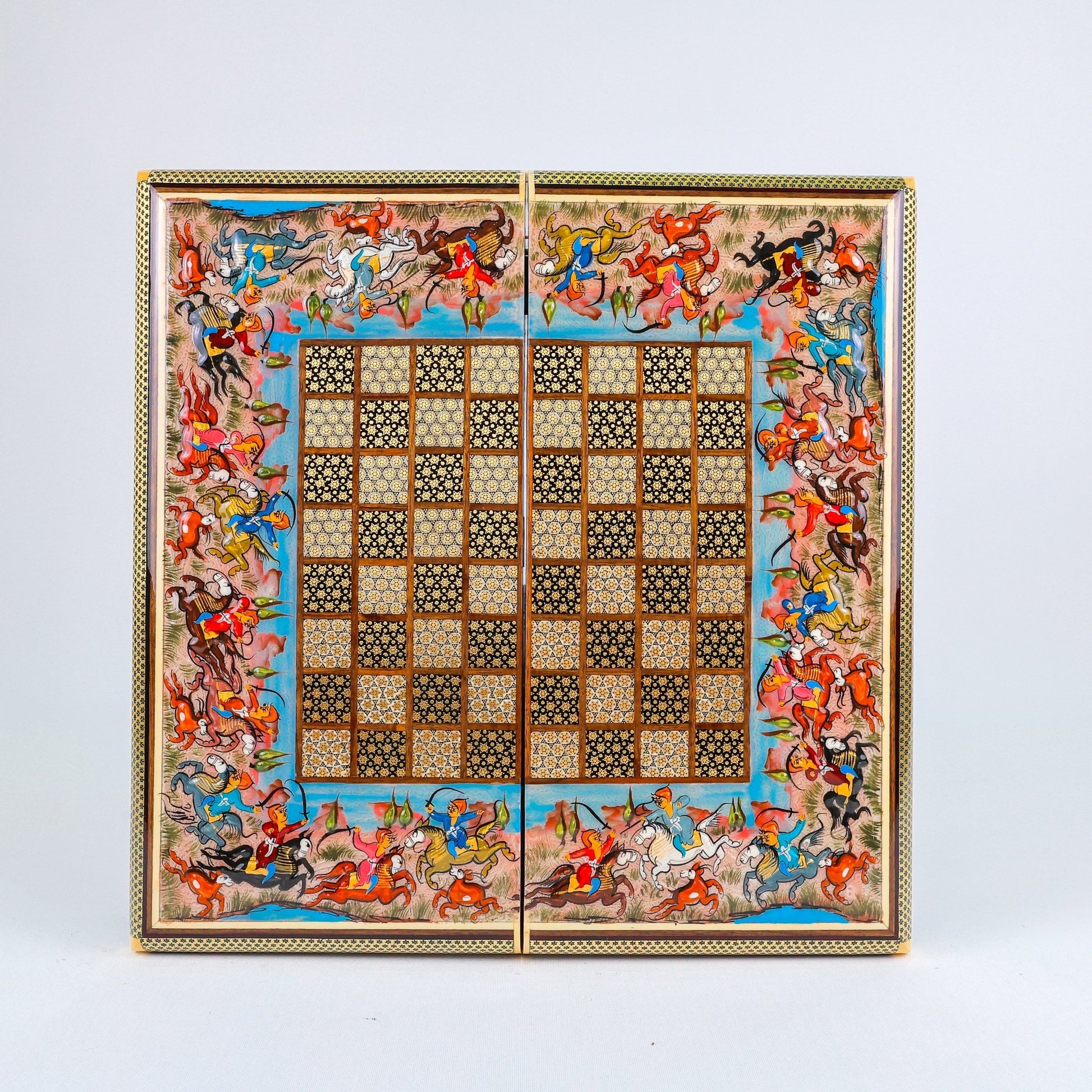 Backgammon & Chess Board – Full Wire Khatam – Premium Quality – Size 40 cm - Design 3 - Meraas Gallery