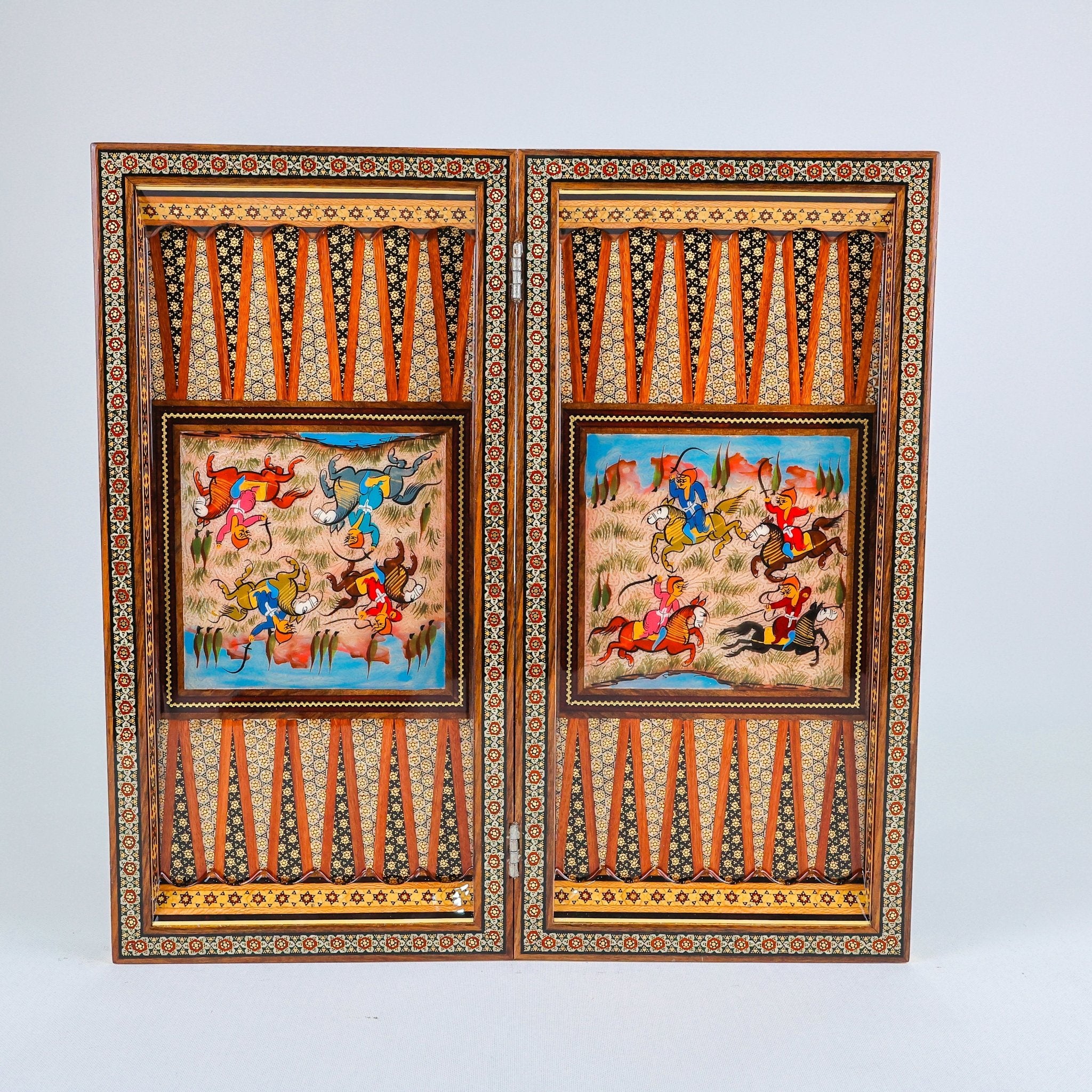 Backgammon & Chess Board – Full Wire Khatam – Premium Quality – Size 40 cm - Design 3 - Meraas Gallery