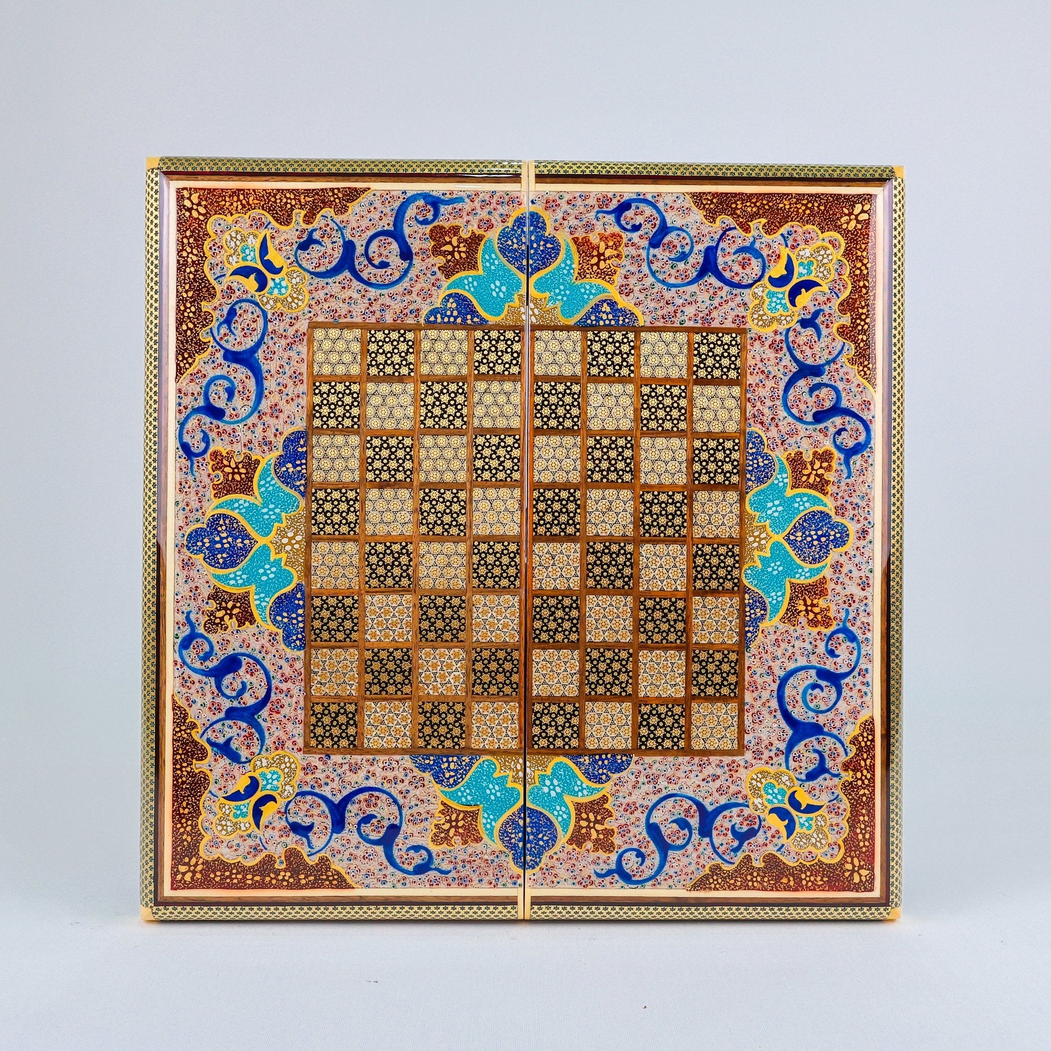 Backgammon & Chess Board – Full Wire Khatam – Premium Quality – Size 40 cm - Design 4 - Meraas Gallery