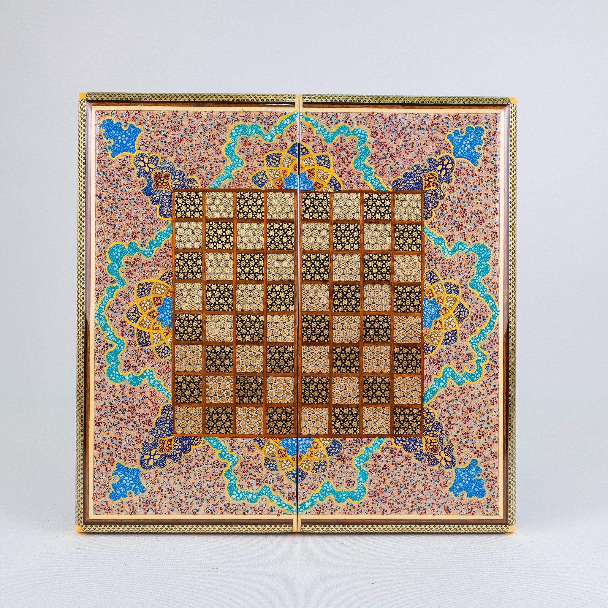 Backgammon & Chess Board – Full Wire Khatam – Premium Quality – Size 40 cm - Design 5 - Meraas Gallery