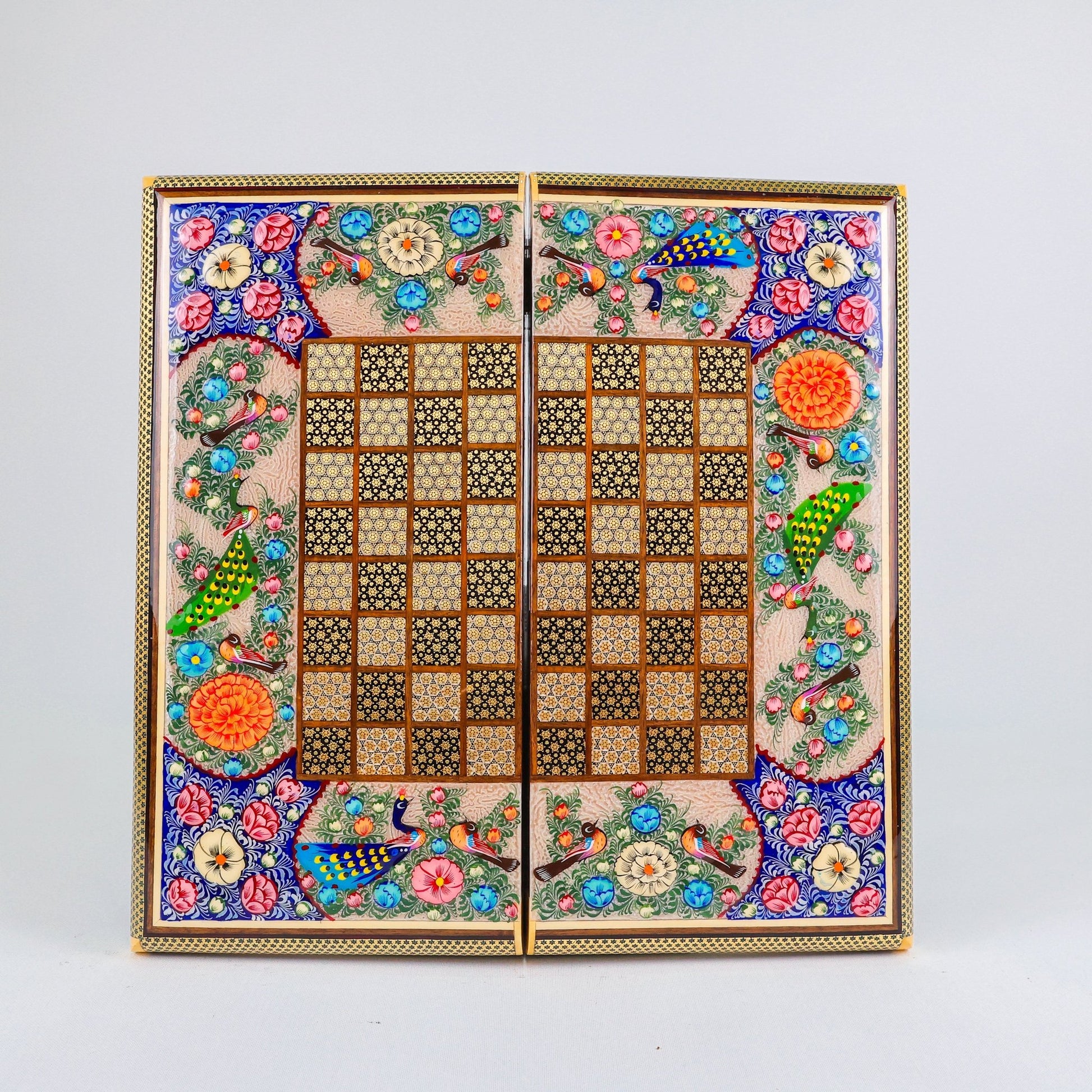 Backgammon & Chess Board – Full Wire Khatam – Premium Quality – Size 40 cm - Design 6 - Meraas Gallery