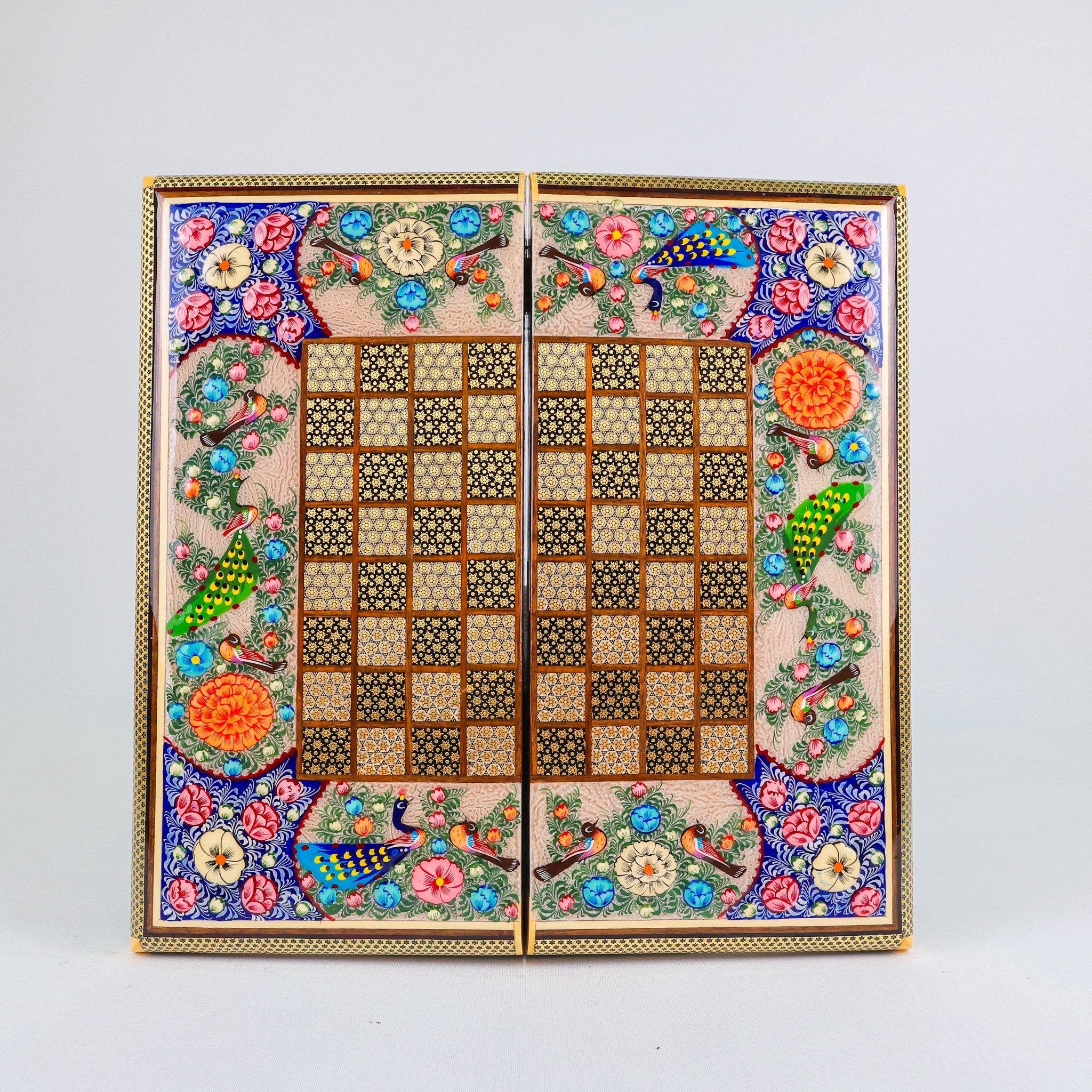 Backgammon & Chess Board – Full Wire Khatam – Premium Quality – Size 40 cm - Design 6 - Meraas Gallery