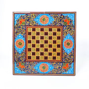 Backgammon Board – Beechwood Interior – Khatam Painting – Design 02 – Size 40 cm - Meraas Gallery