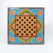 Backgammon Board – Beechwood Interior – Khatam Painting – Design 06 – Size 40 cm - Meraas Gallery