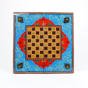 Backgammon Board – Beechwood Interior – Khatam Painting – Design 09 – Size 40 cm - Meraas Gallery