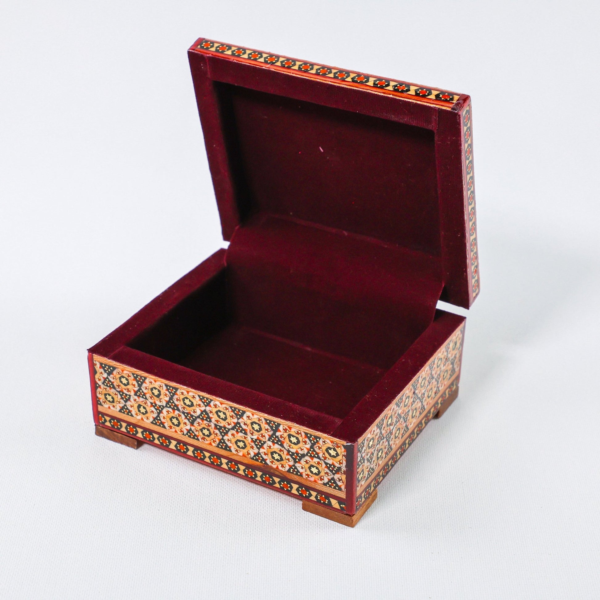 Khatam Box – Tazhib Painting – Velvet Interior (Standard) – Size 10 × 12 cm - Meraas Gallery
