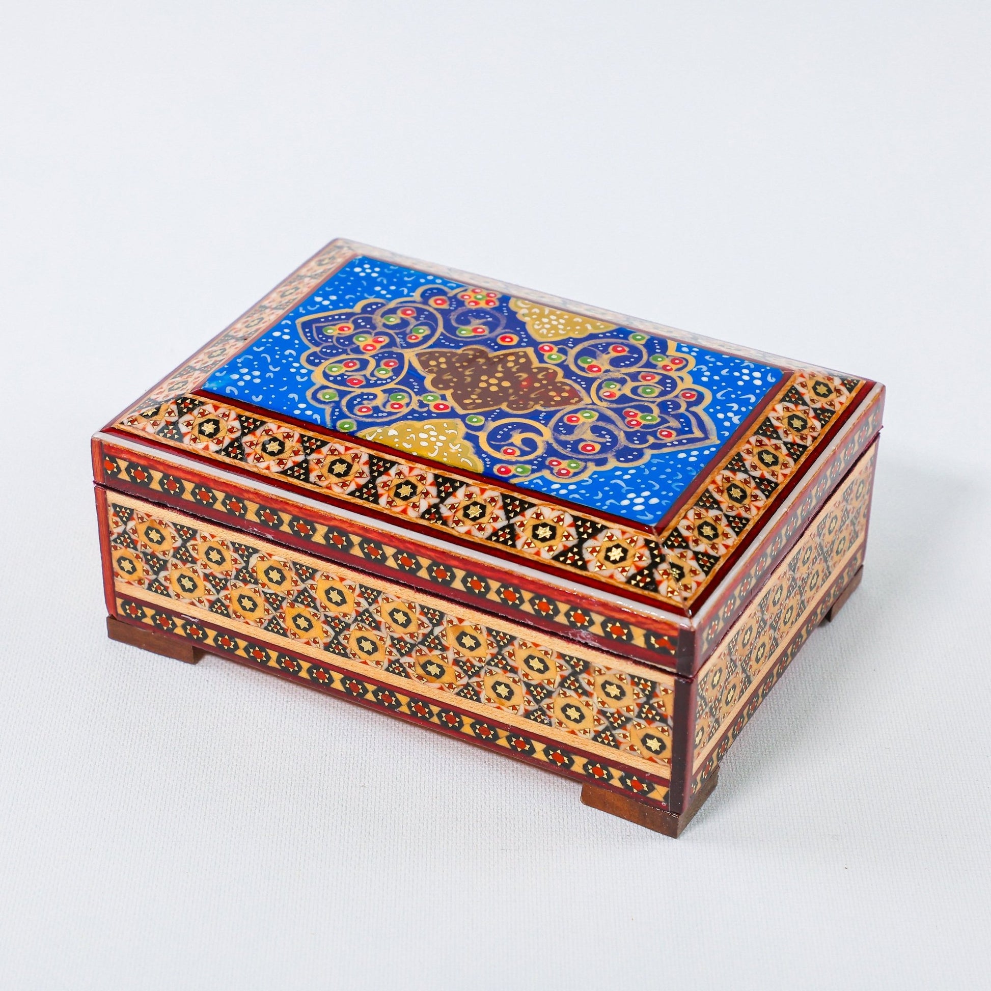 Khatam Box – Tazhib Painting – Velvet Interior (Standard) – Size 10 × 14 cm - Meraas Gallery