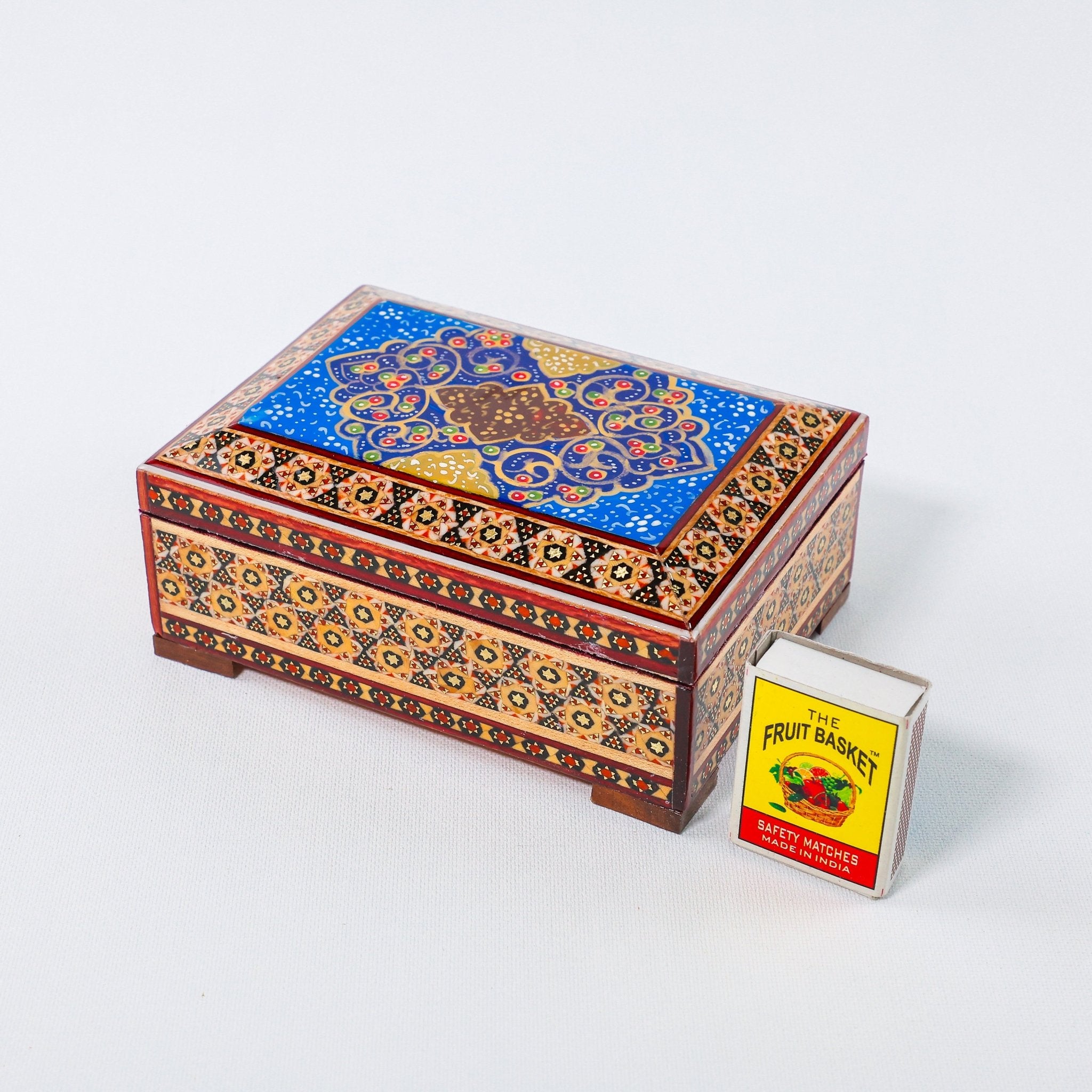 Khatam Box – Tazhib Painting – Velvet Interior (Standard) – Size 10 × 14 cm - Meraas Gallery