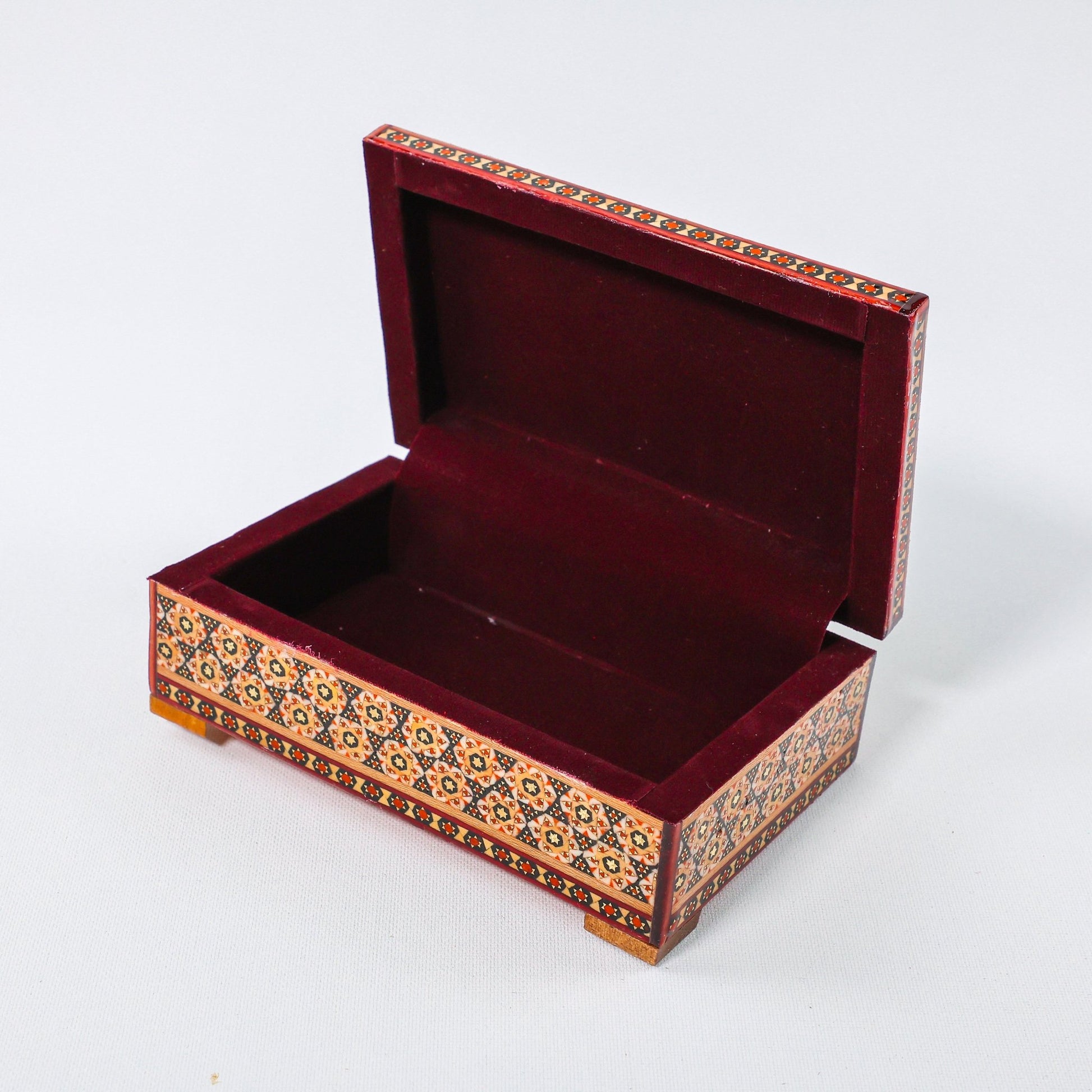 Khatam Box – Tazhib Painting – Velvet Interior (Standard) – Size 10 × 16 cm - Meraas Gallery