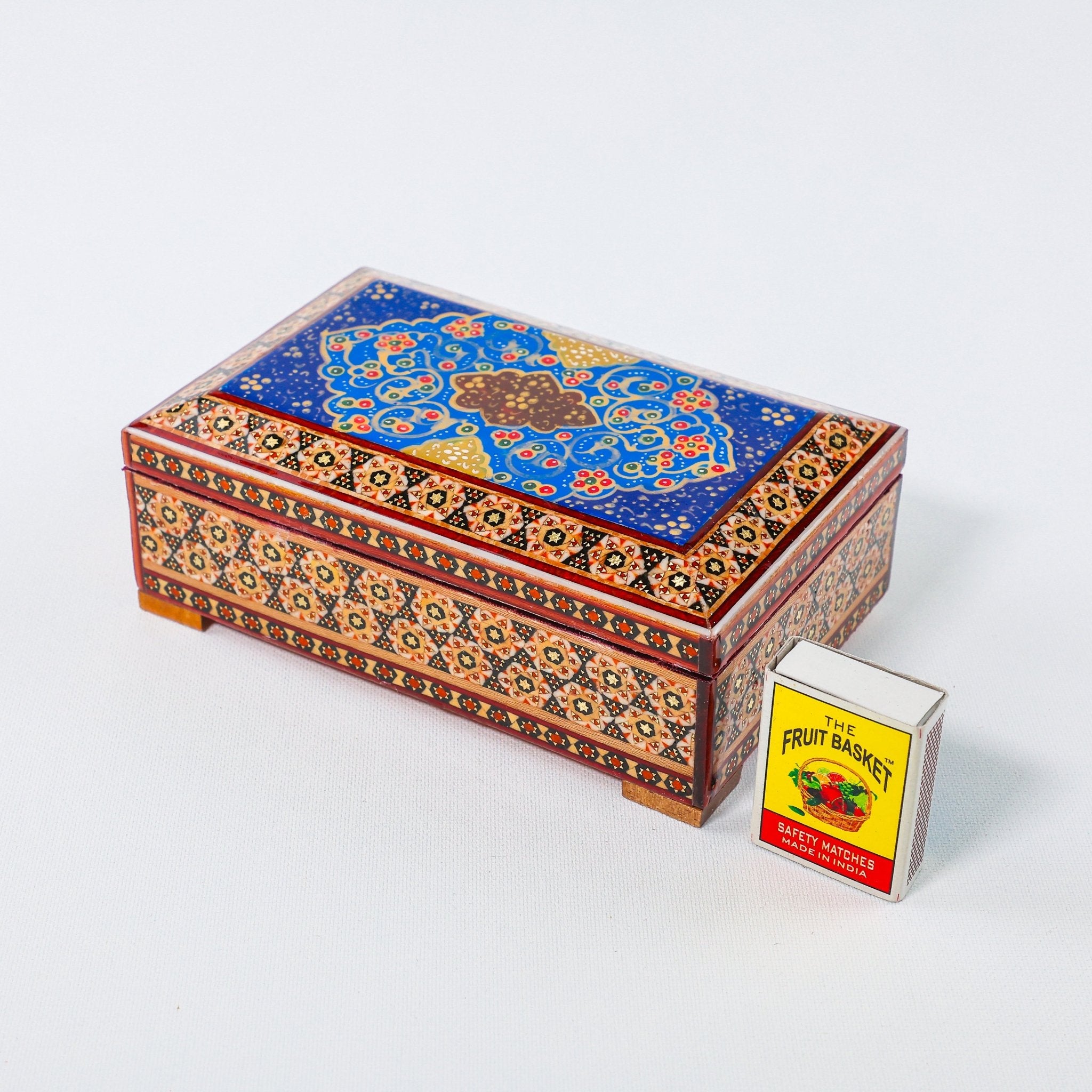 Khatam Box – Tazhib Painting – Velvet Interior (Standard) – Size 10 × 16 cm - Meraas Gallery