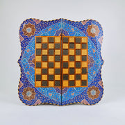 Backgammon & Chess Board – Columned Design – Hand - Painted Tazhib – Design 12 – Size 50 cm - Meraas Gallery