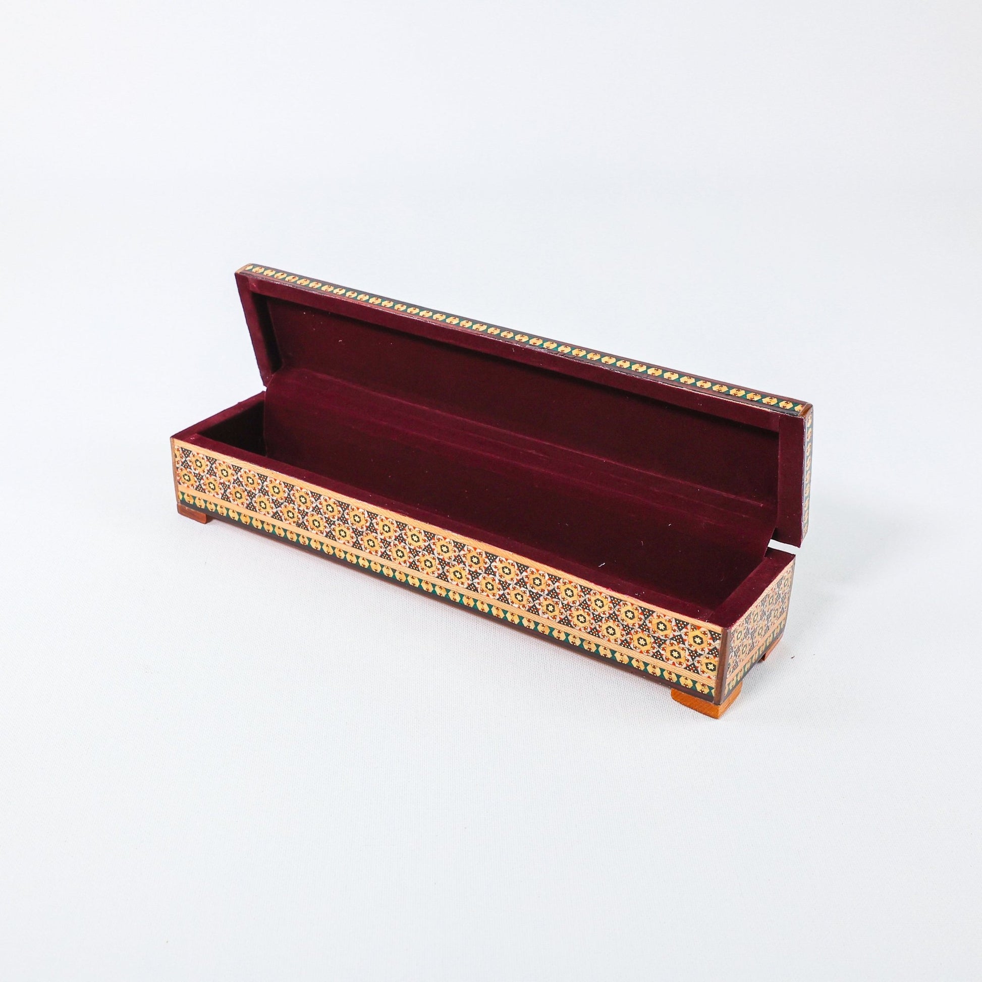 Khatam Box – Velvet Interior – Size 30 × 7 cm - Meraas Gallery