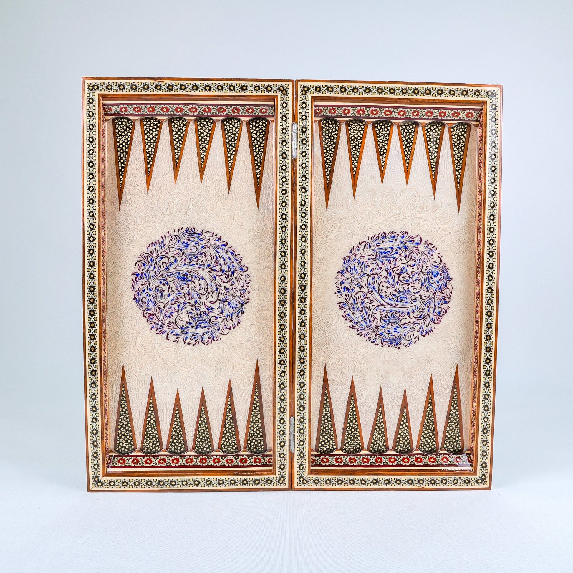 Backgammon & Chess Board – Khatam Inlay – Khatabi Tazhib Style – Design 02 - Meraas Gallery