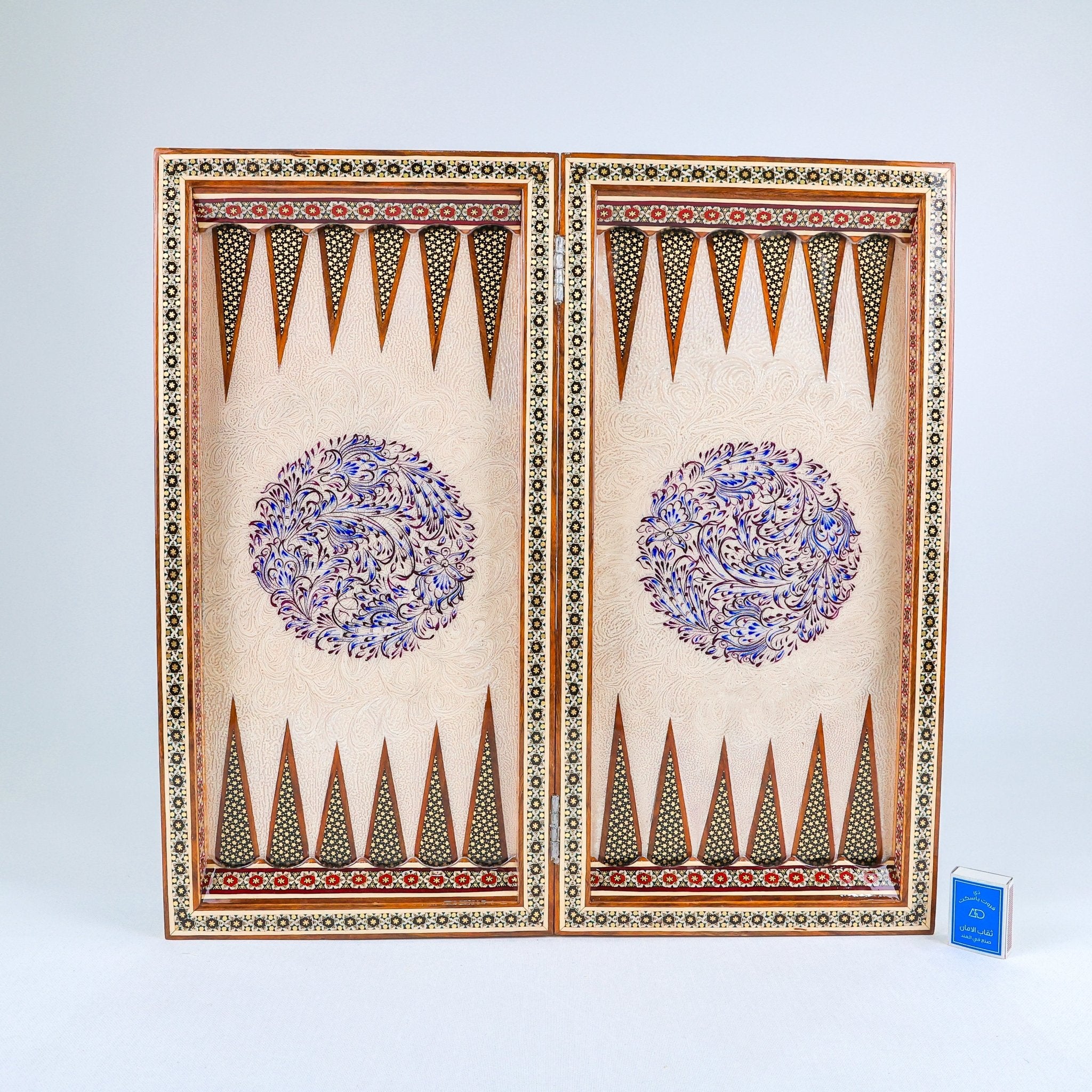 Backgammon & Chess Board – Khatam Inlay – Khatabi Tazhib Style – Design 02 - Meraas Gallery