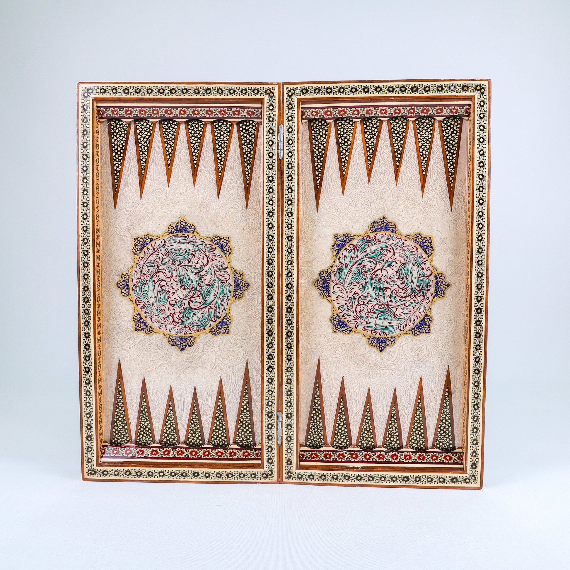 Backgammon & Chess Board – Khatam Inlay – Khatabi Tazhib Style – Design 03 - Meraas Gallery