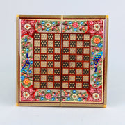 Backgammon & Chess Board – Hand - Painted Surface – Khatam Interior – Design 02 – Size 30 cm - Meraas Gallery