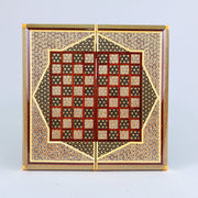 Backgammon & Chess Board – Hand - Painted Surface – Khatam Interior – Design 03 – Size 30 cm - Meraas Gallery