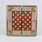 Backgammon & Chess Board – Hand - Painted Surface – Khatam Interior – Design 06 – Size 30 cm - Meraas Gallery