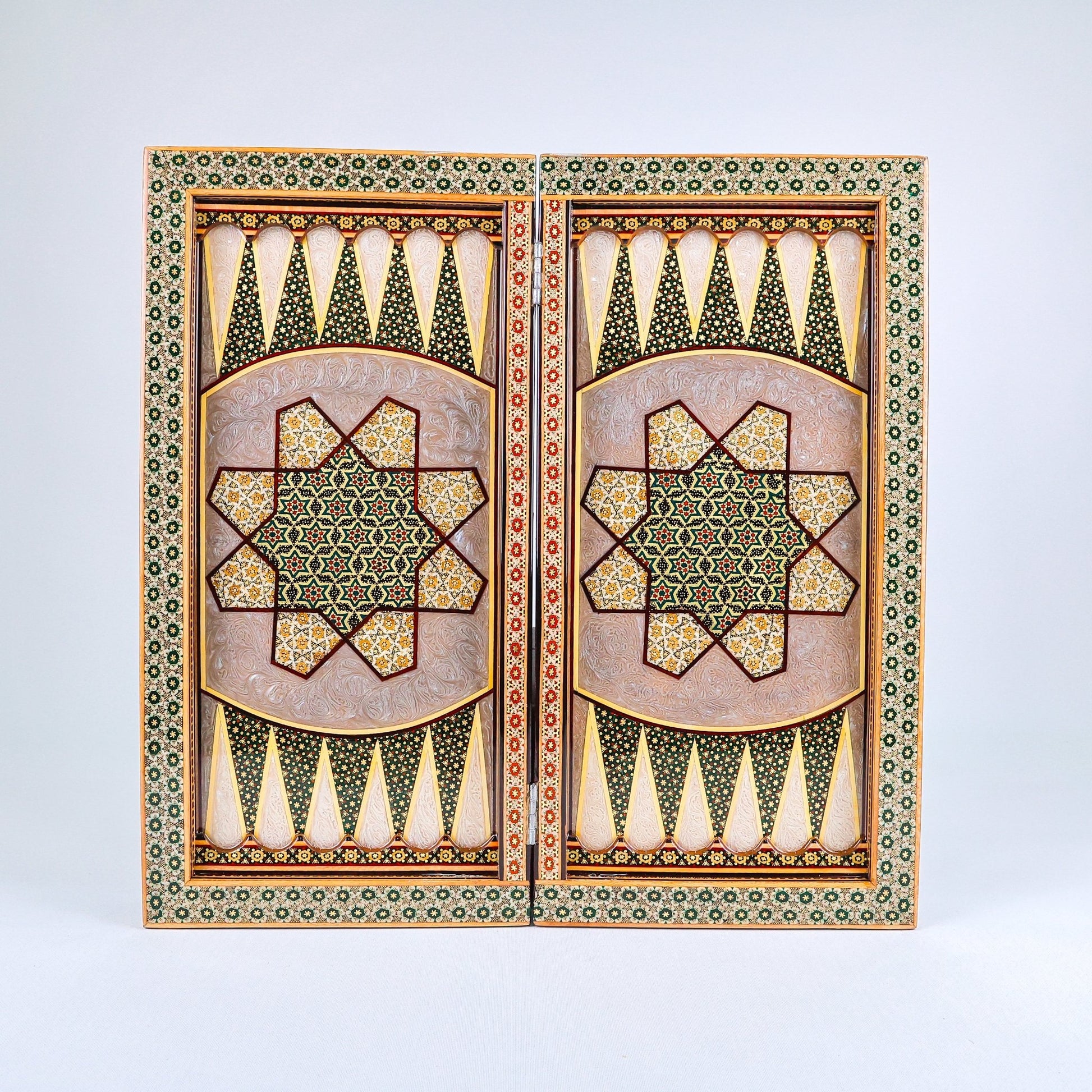 Backgammon Board – Full Khatam – Shirazi Style – Design 01 – Size 50 cm - Meraas Gallery
