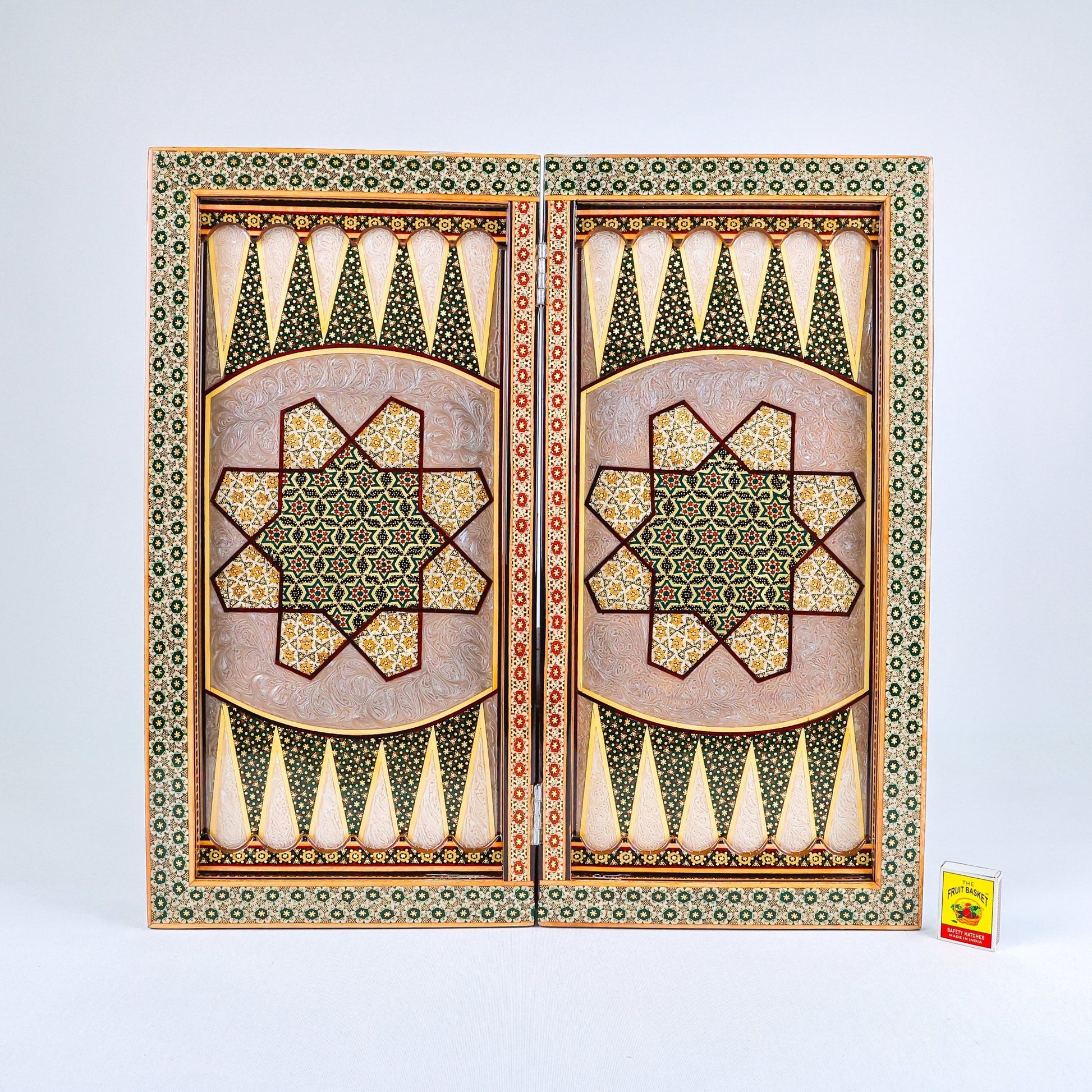 Backgammon Board – Full Khatam – Shirazi Style – Design 01 – Size 50 cm - Meraas Gallery