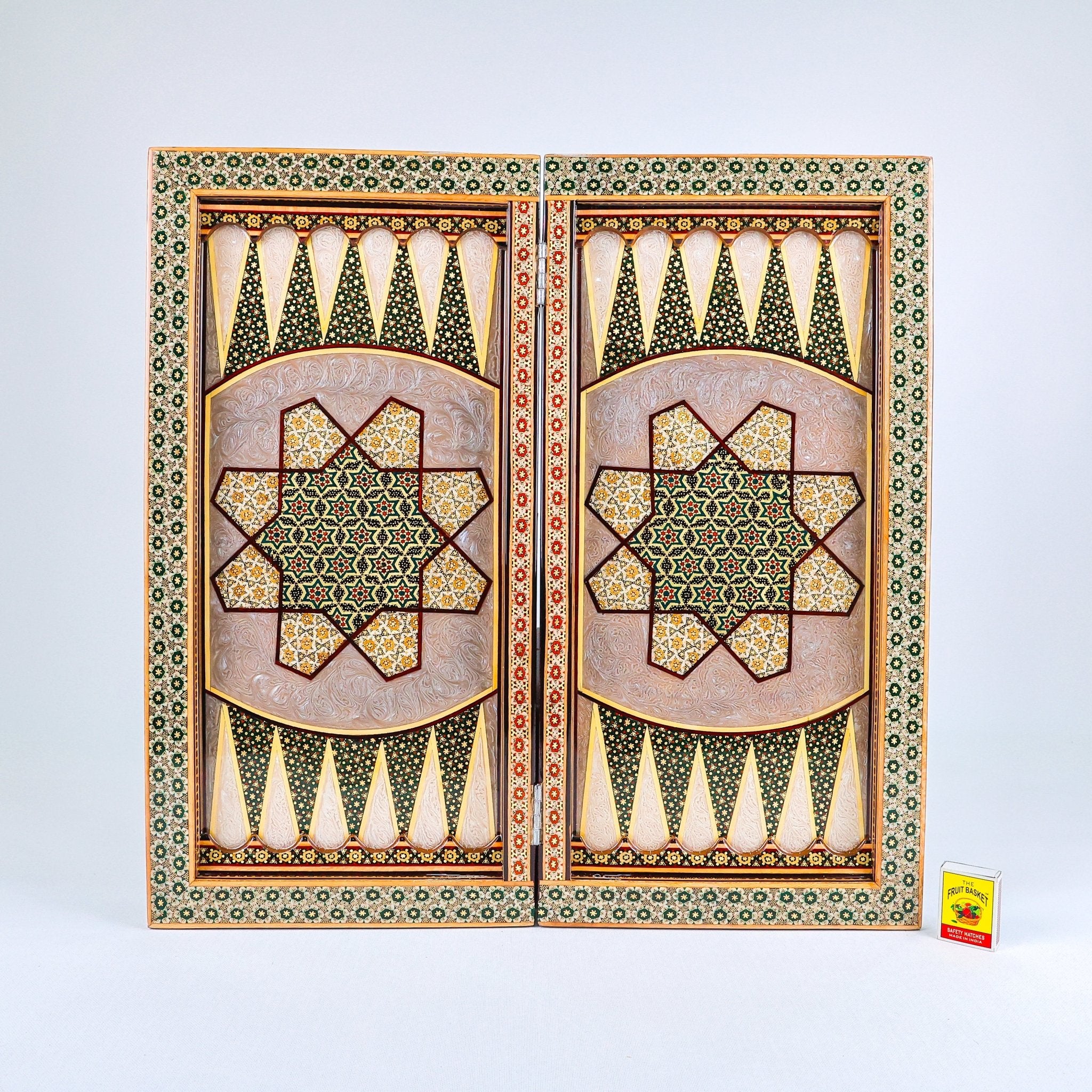 Backgammon Board – Full Khatam – Shirazi Style – Design 01 – Size 50 cm - Meraas Gallery