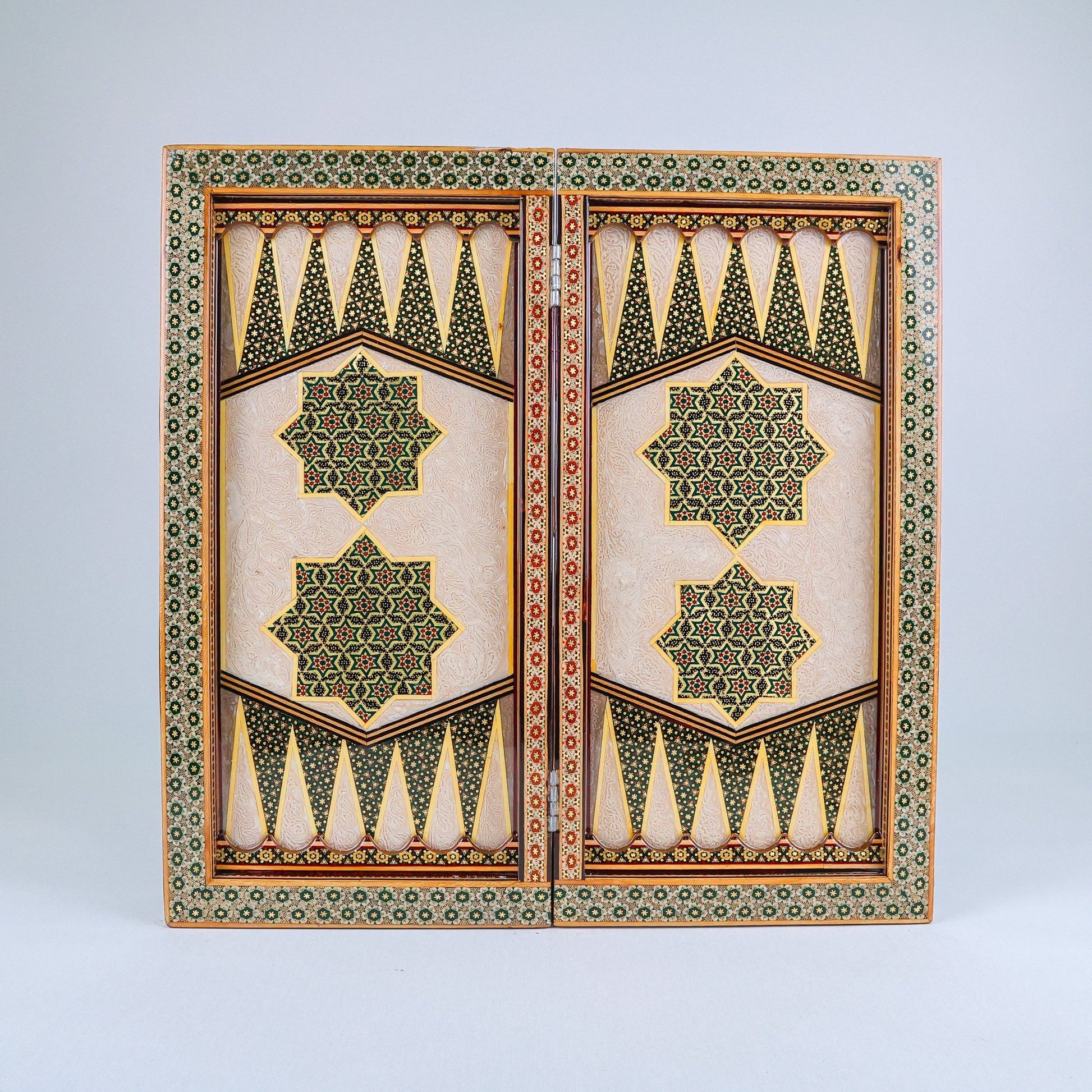 Backgammon Board – Full Khatam – Shirazi Style – Design 02 – Size 50 cm - Meraas Gallery