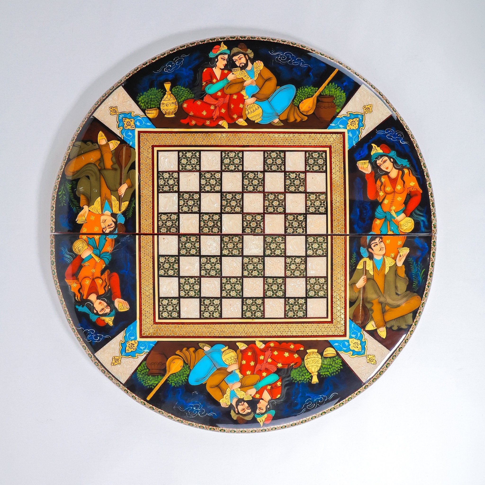 Round Board – Shiraz Miniature Painting – Design 02 – Size 60 cm - Meraas Gallery