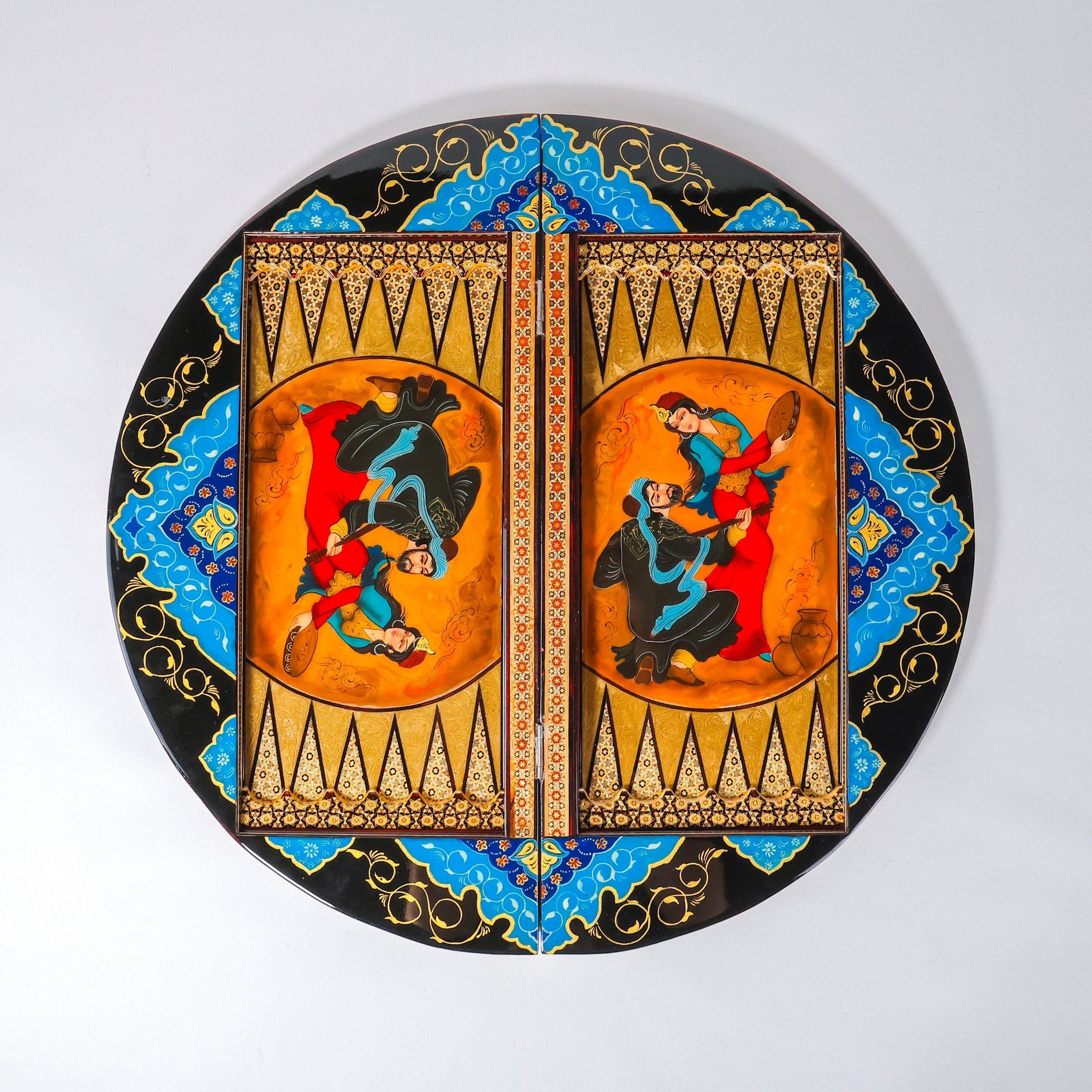 Round Board – Shiraz Miniature Painting – Design 02 – Size 60 cm - Meraas Gallery
