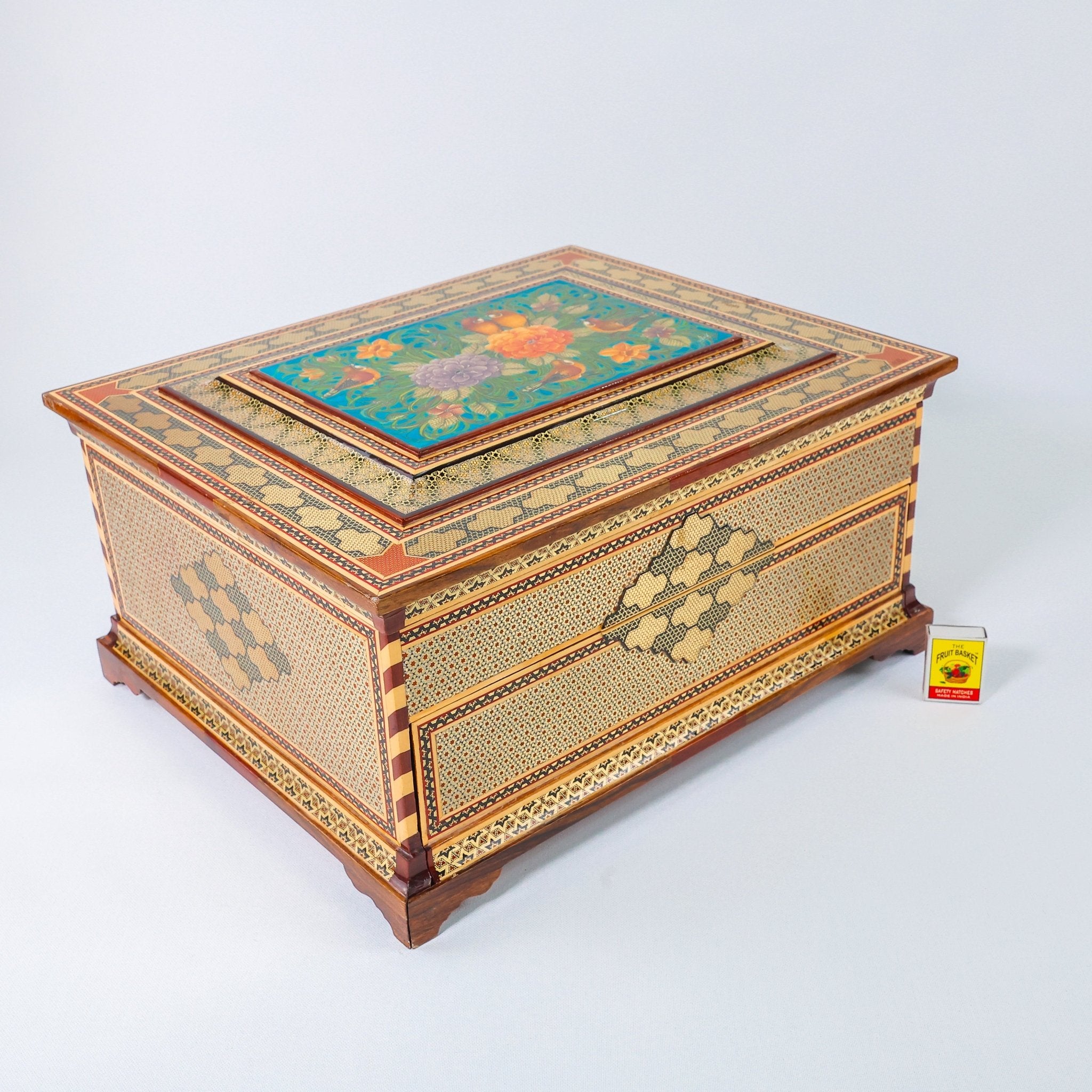 Chest Box – Drawer Style – Flower & Bird Pardaz – Size 40 × 30 cm - Meraas Gallery