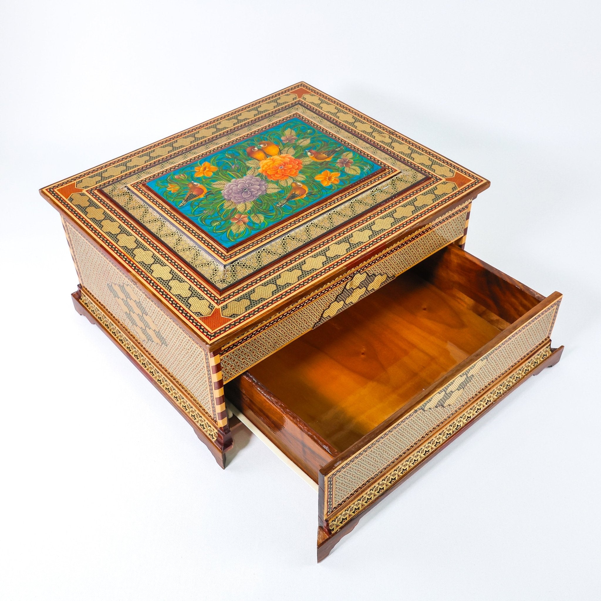 Chest Box – Drawer Style – Flower & Bird Pardaz – Size 40 × 30 cm - Meraas Gallery