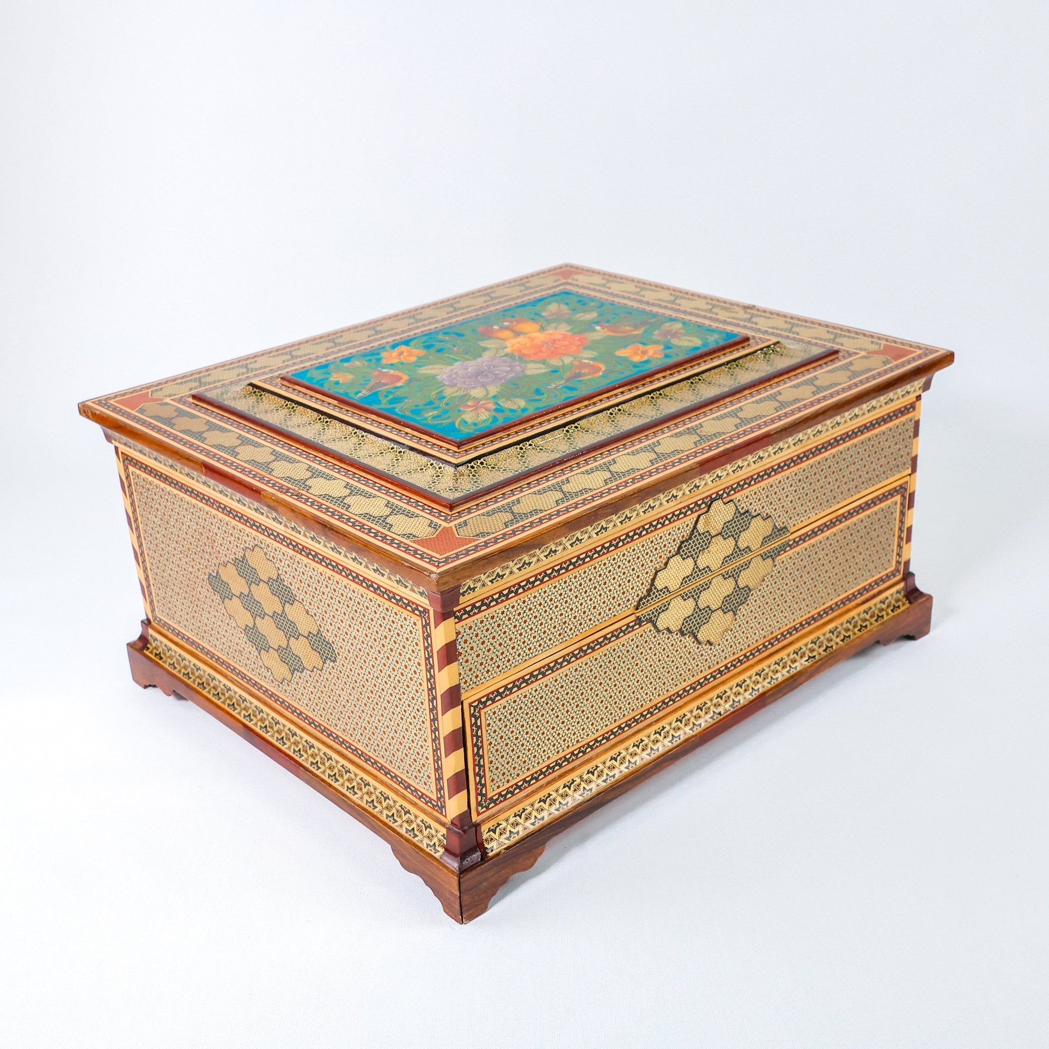 Chest Box – Drawer Style – Flower & Bird Pardaz – Size 40 × 30 cm - Meraas Gallery