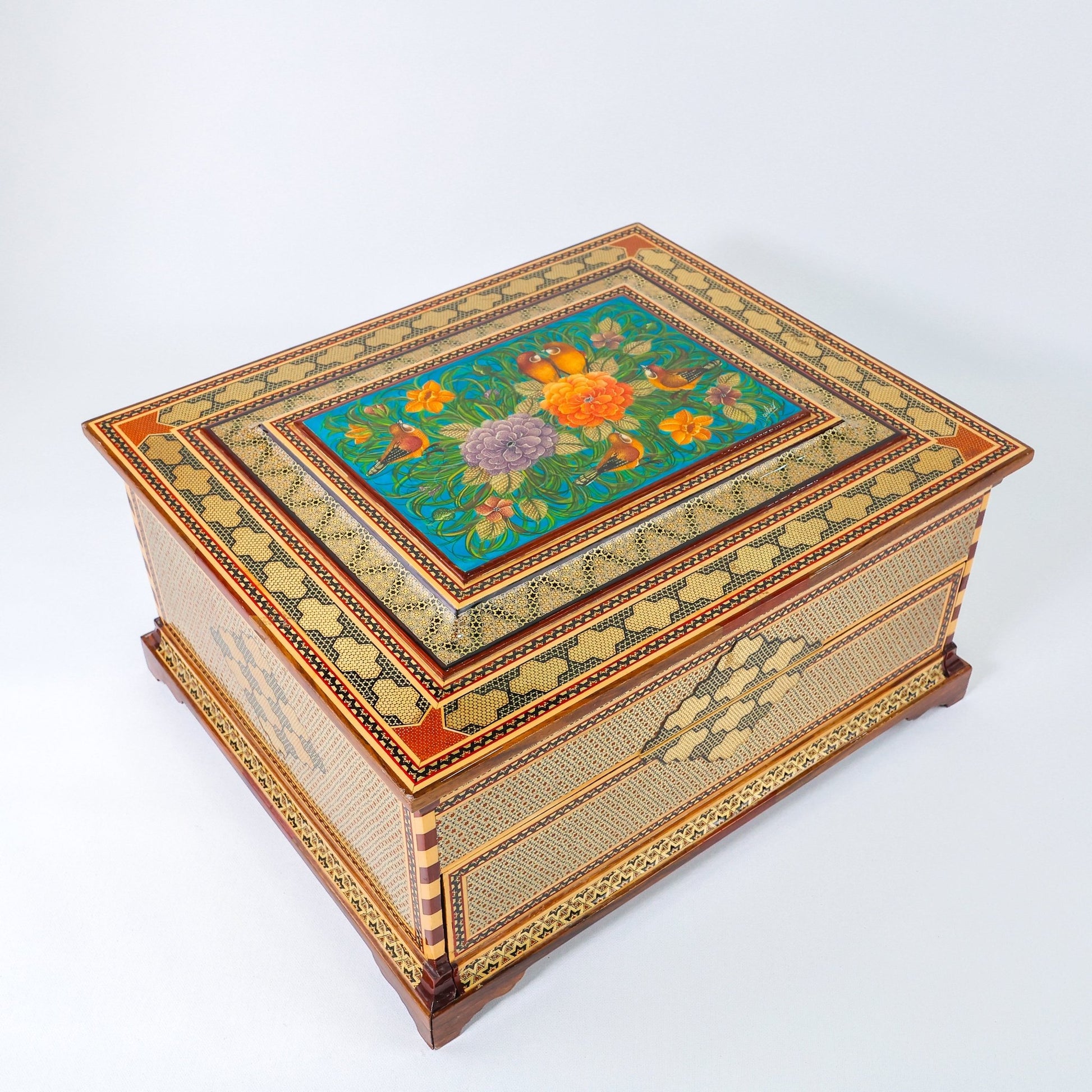 Chest Box – Drawer Style – Flower & Bird Pardaz – Size 40 × 30 cm - Meraas Gallery