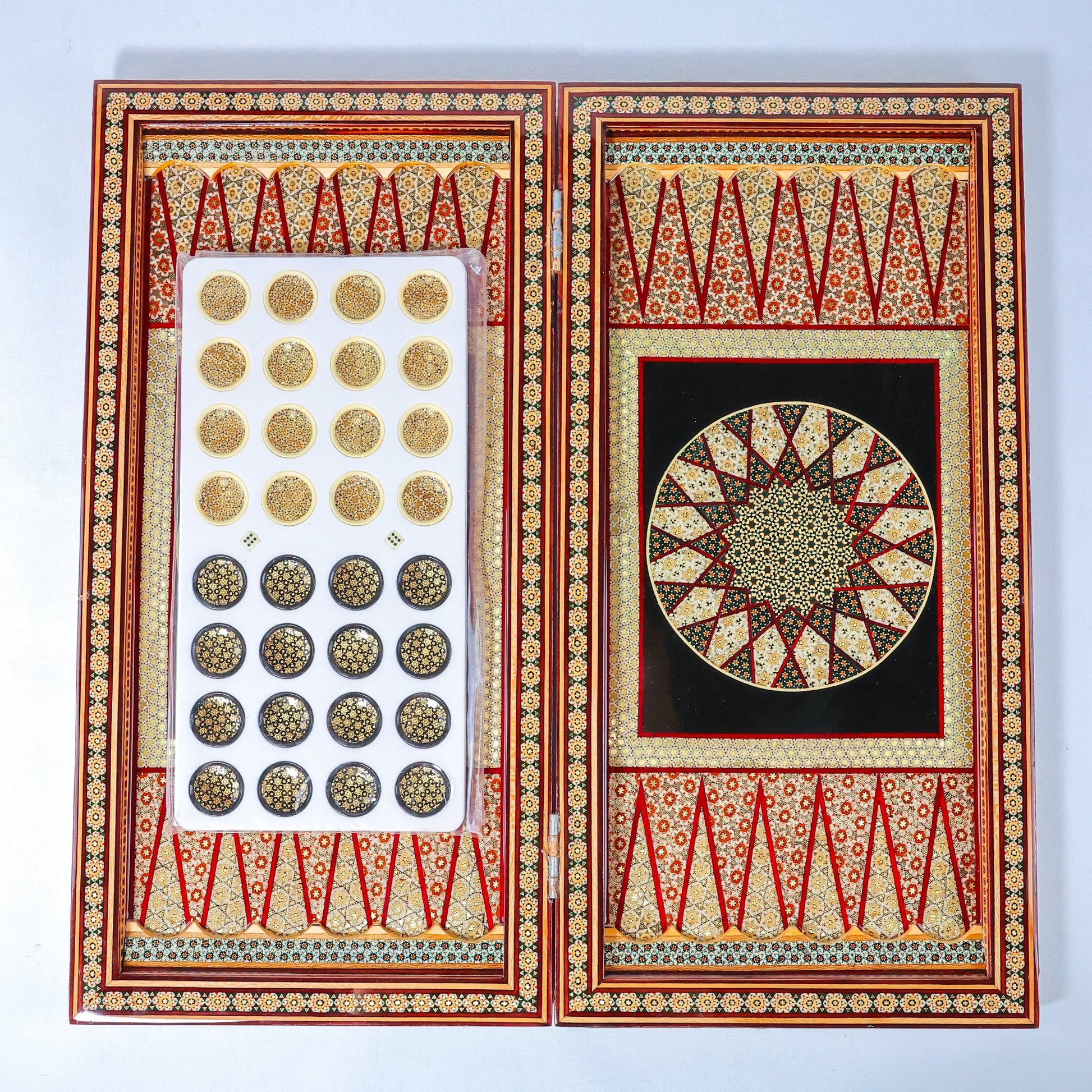 Backgammon Board – Full Khatam – Shirazi Style – Size 50 cm - Meraas Gallery