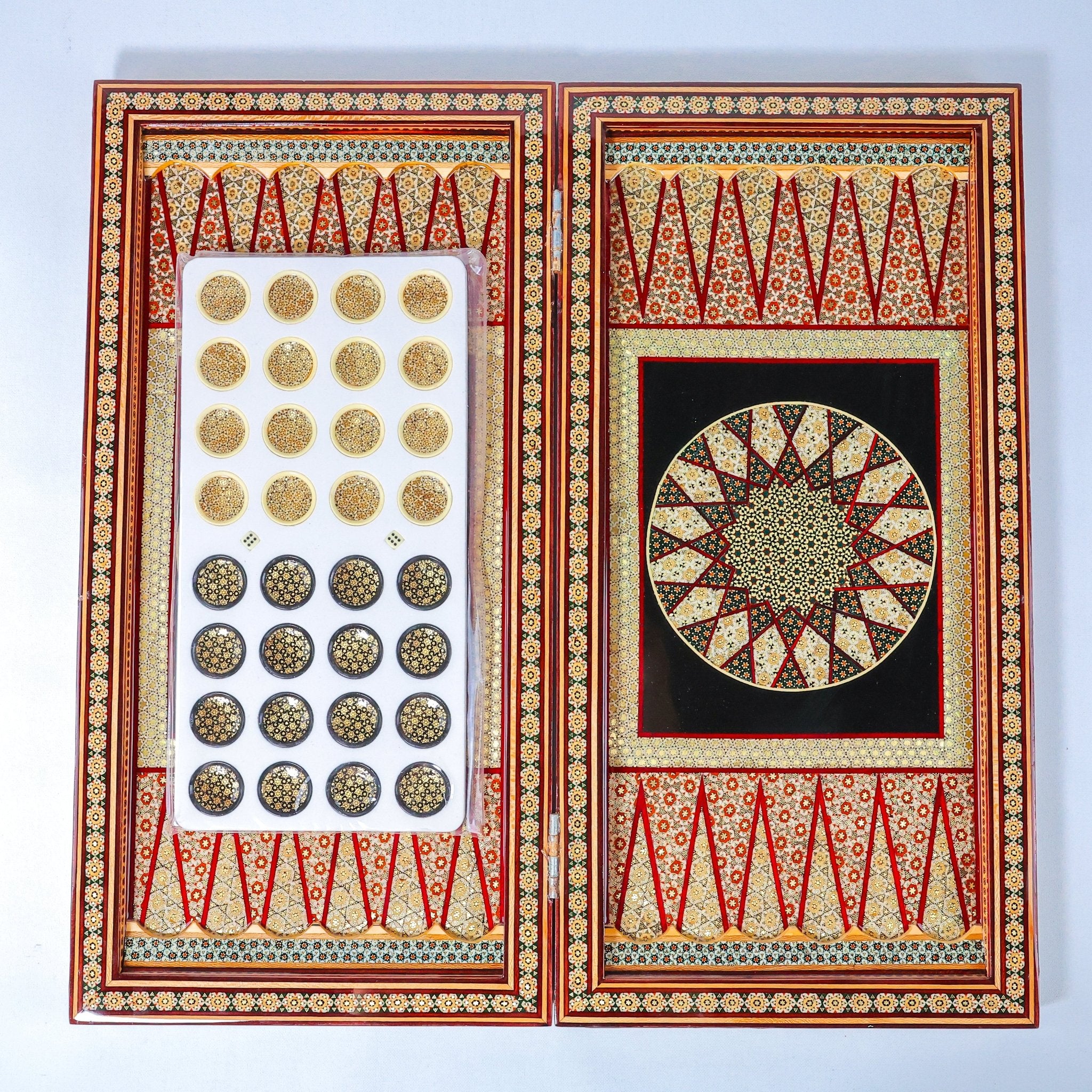 Backgammon Board – Full Khatam – Shirazi Style – Size 50 cm - Meraas Gallery