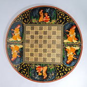 Round Backgammon Board – Inlay (Laili & Majnun) – Shirazi Style – Design 01 – Size 80 cm - Meraas Gallery