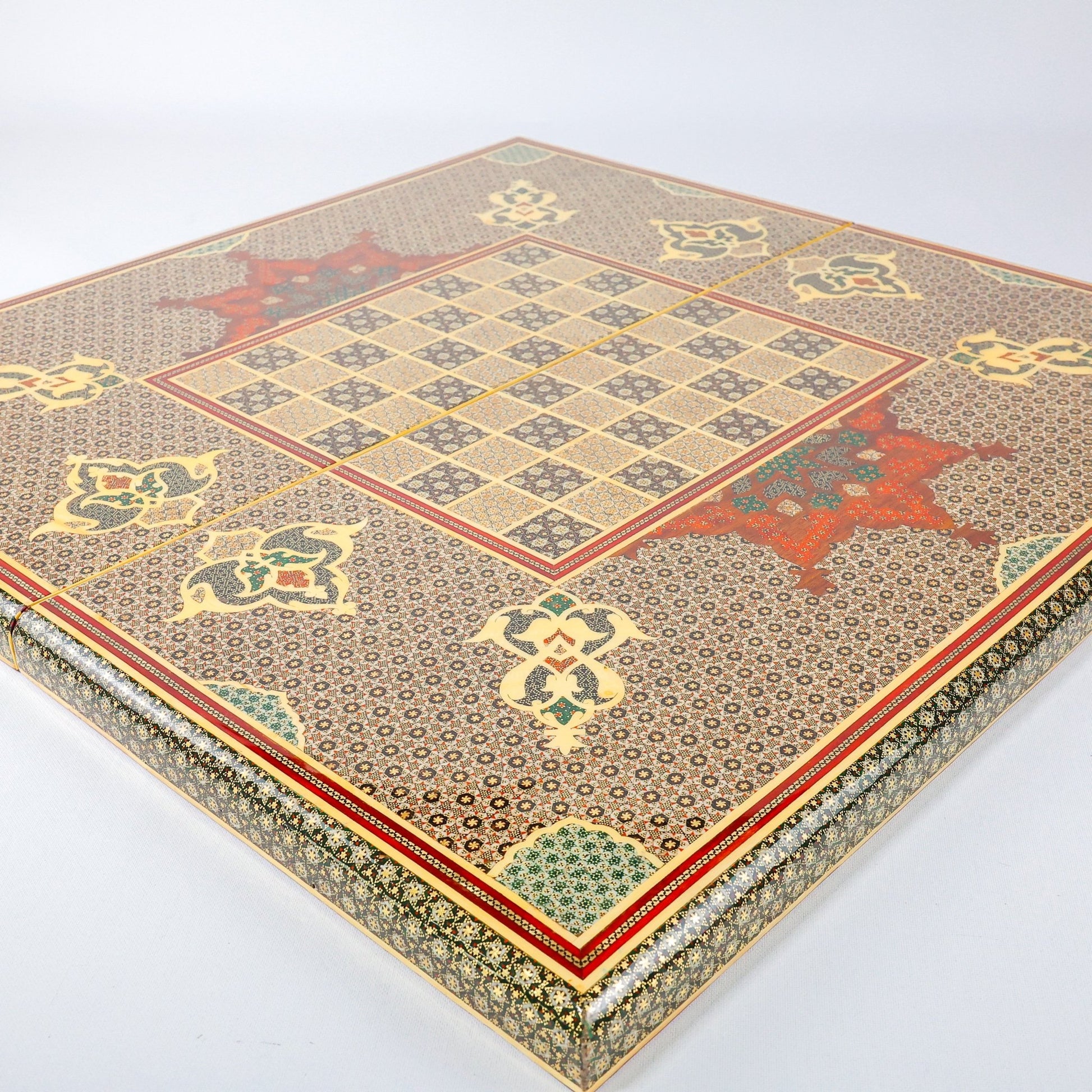 Backgammon Board – Khatam Inlay – Toranj Motif – Shirazi Style – Design 02 – Size 70 cm - Meraas Gallery