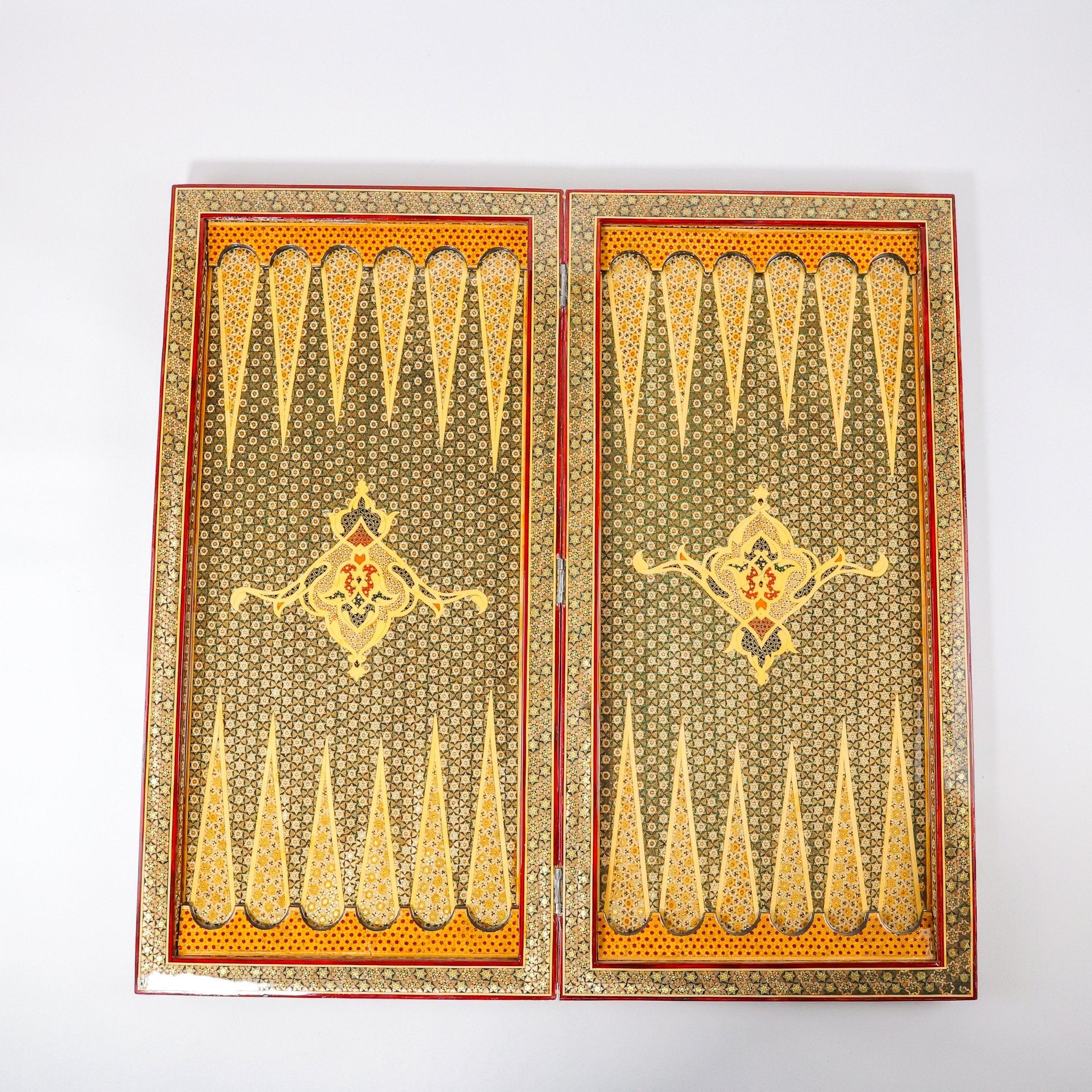 Backgammon Board – Khatam Inlay – Toranj Motif – Shirazi Style – Design 02 – Size 70 cm - Meraas Gallery