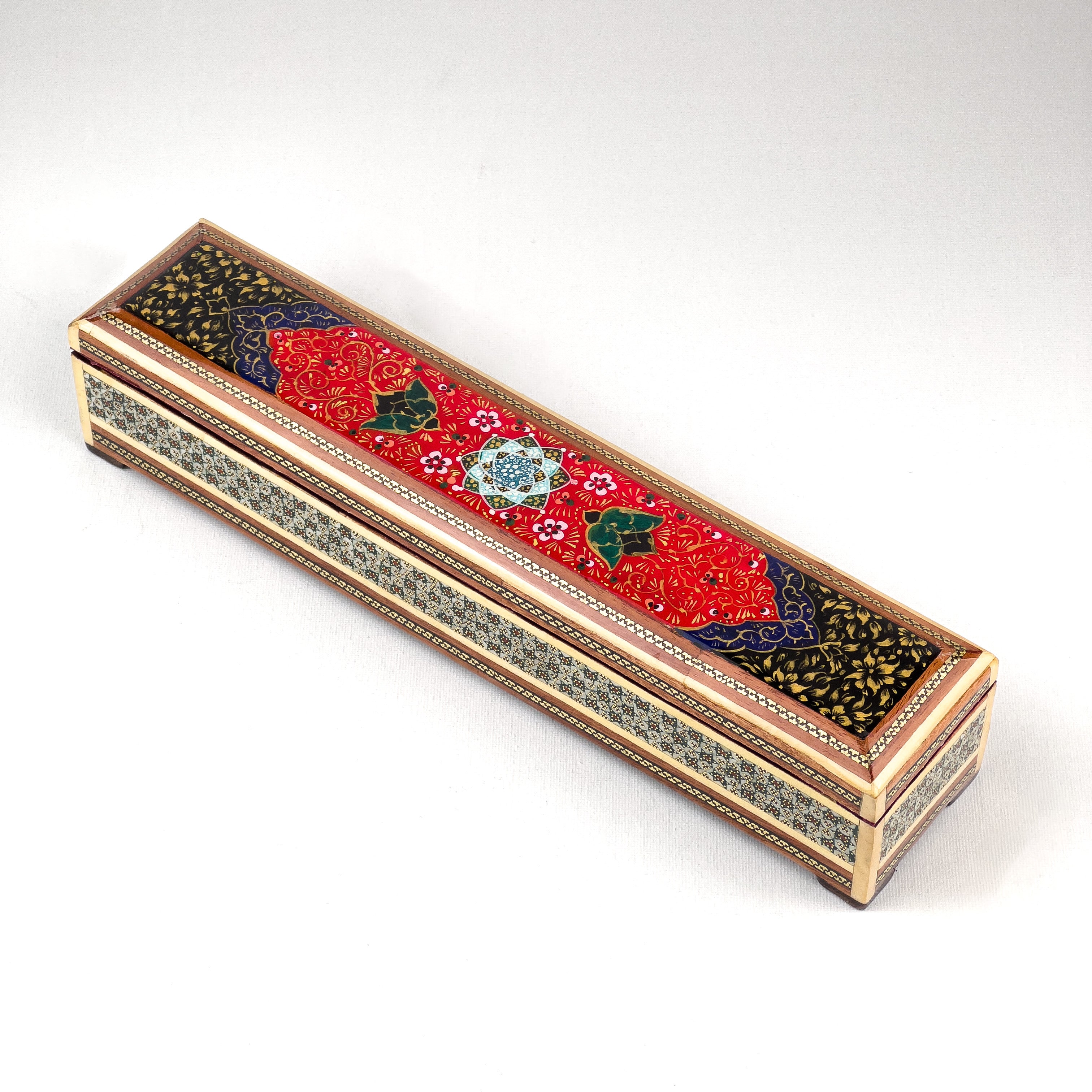 Hinged Pen Case - Size 30 - Flower And Bird Design