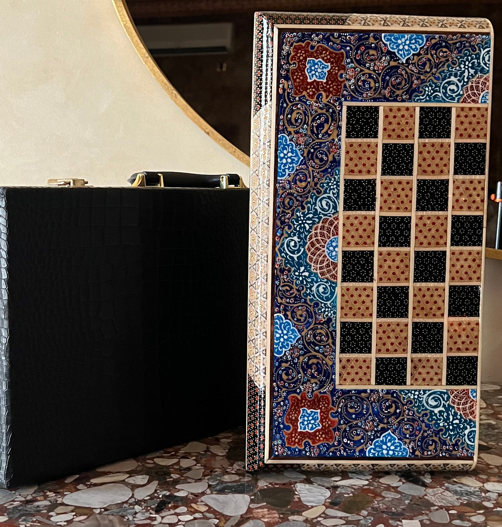 Chess Board - Size 40 - Tazhib & Flower Design