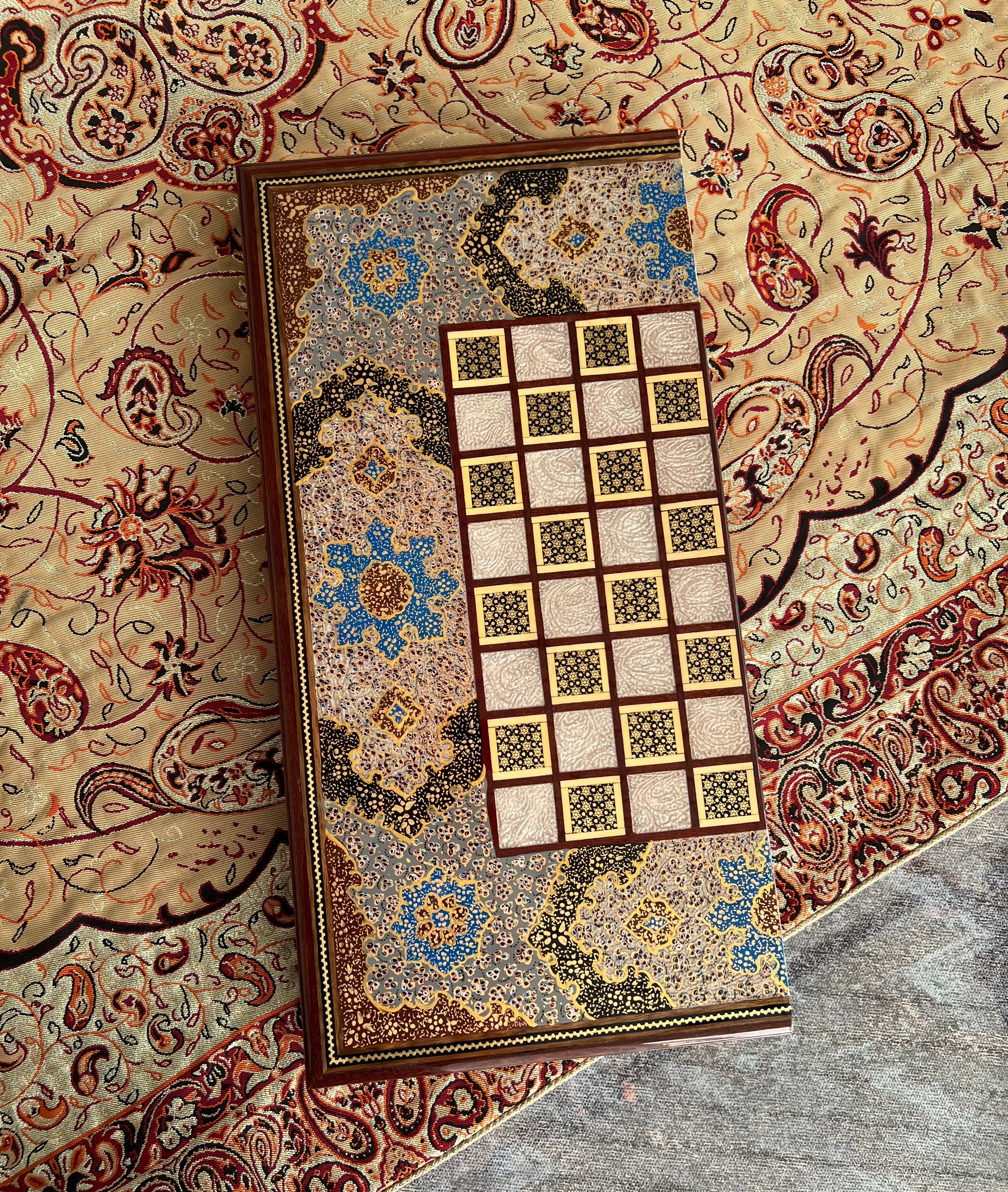 Chess Board - Size 50 - Rounded Edge - Eslimi Design - Mahogany