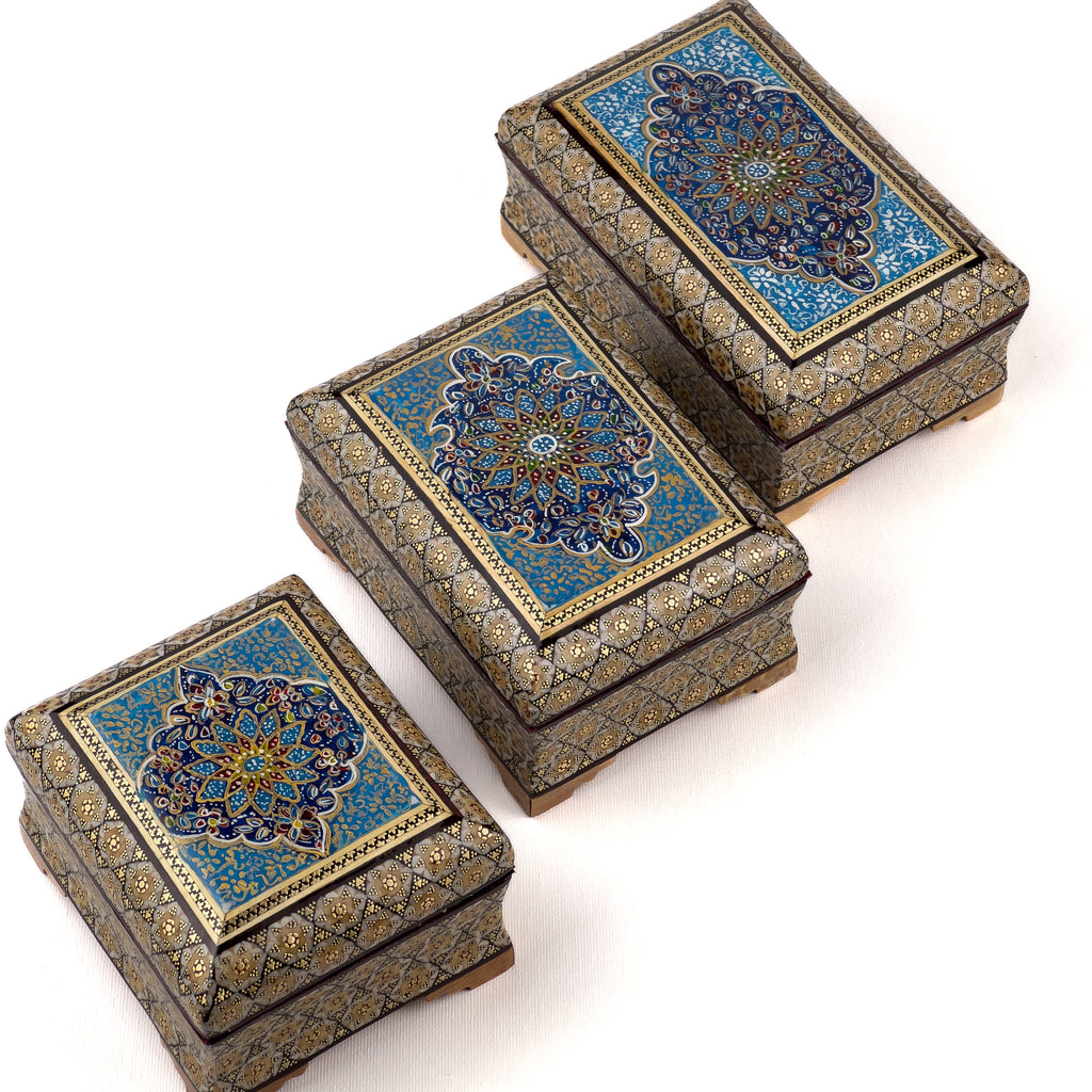 Jewelry Box Bowl Side Tazhib Top Suede Interior Size 1