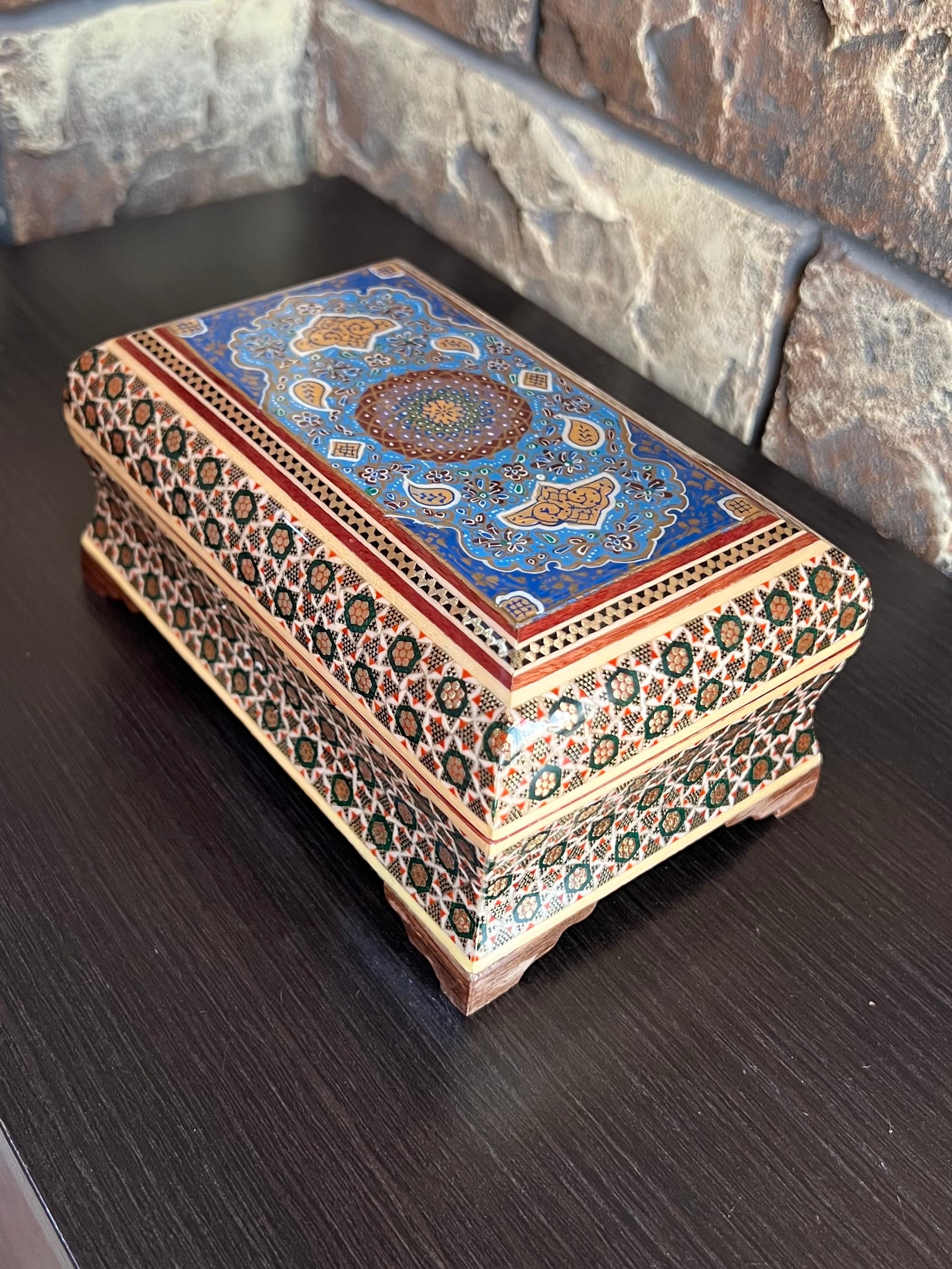 Jewelry Box - Size 10x16 - Top Painting - Interior Khatam