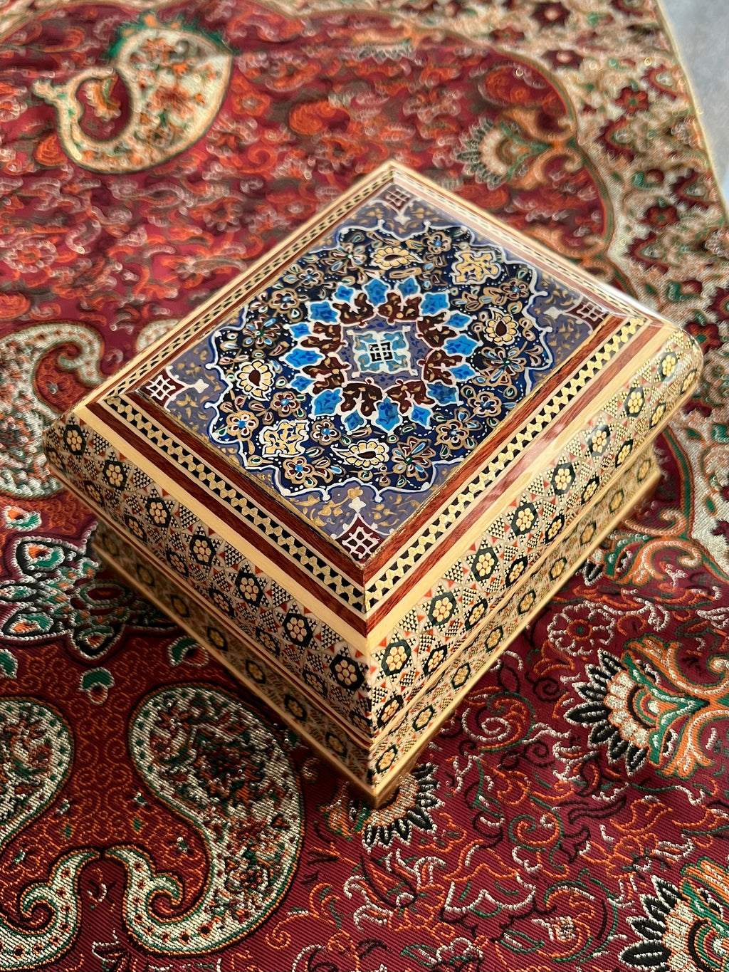 Jewelry Box - Size 10x12 - Top Painting - Interior Khatam