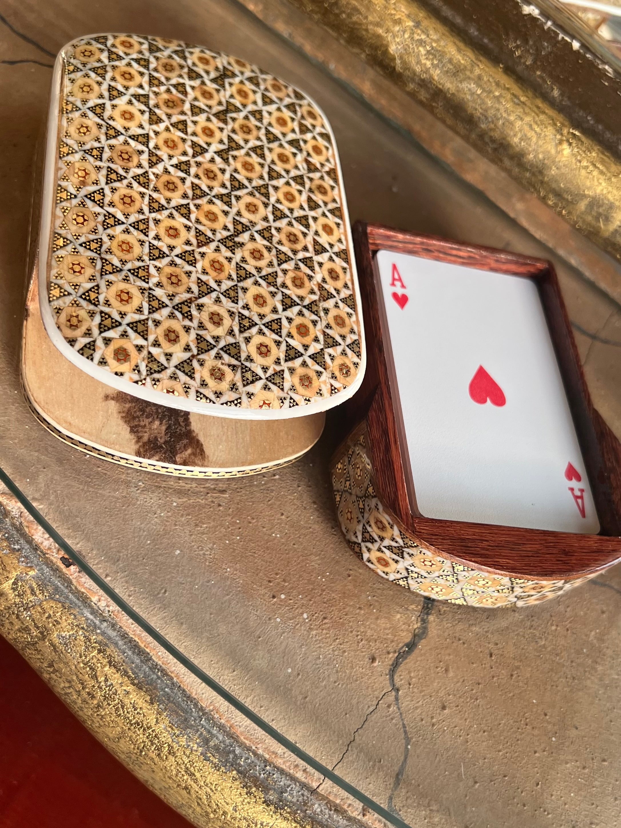 Sliding Playing Card Holder - Khatam Top