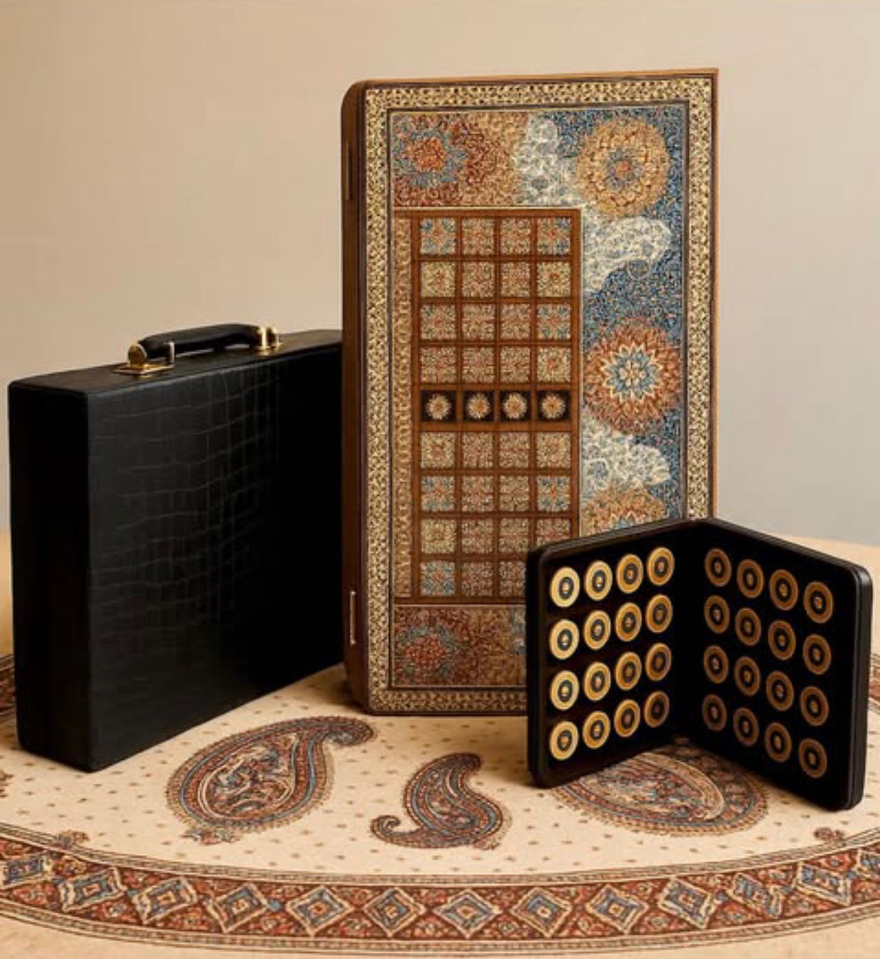 Chess Board Size 40 Shell - Tazhib Design Premium