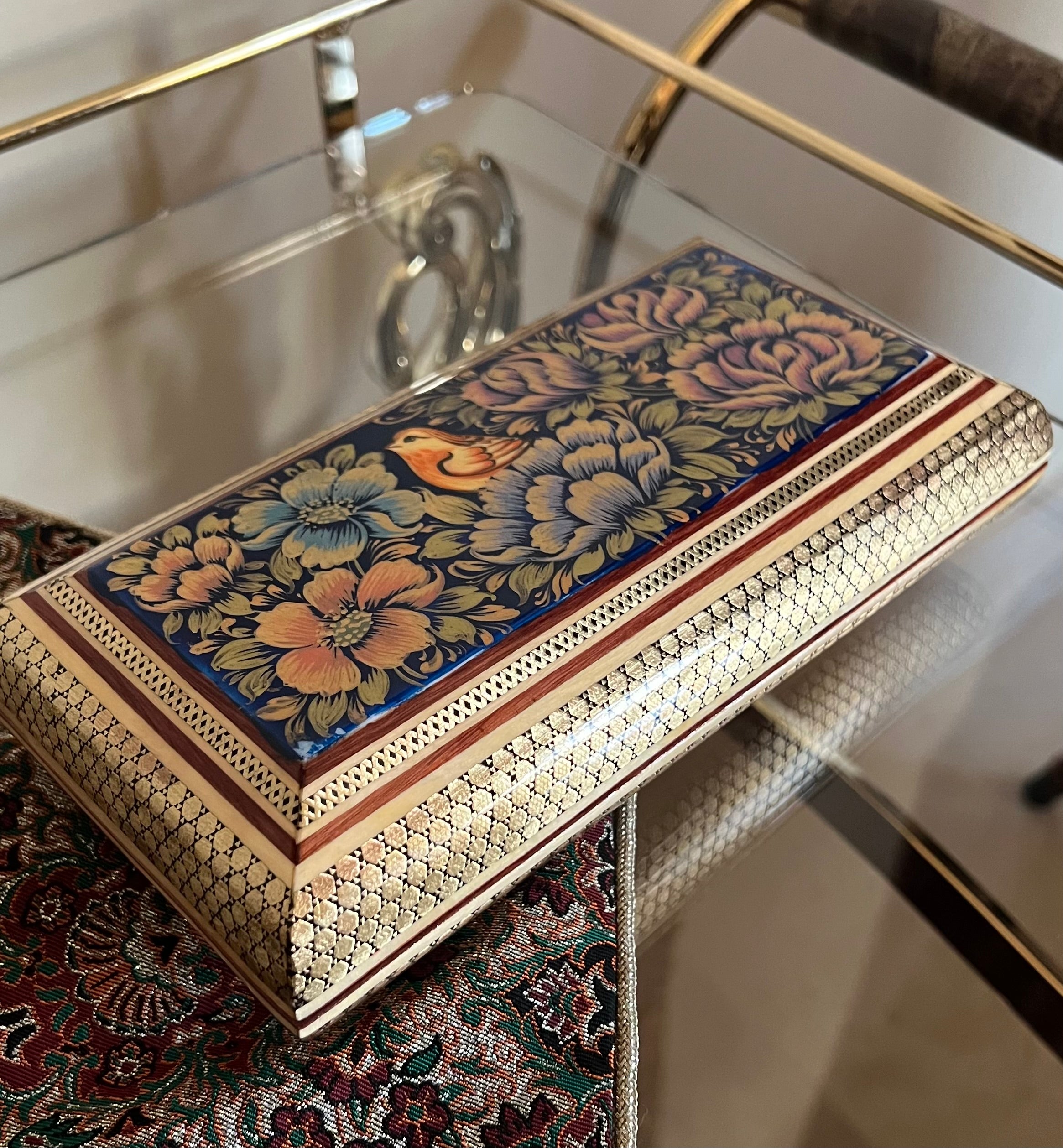 Jewelery Box Top Painting Premium Full Khatam - Size 10x20 Cm